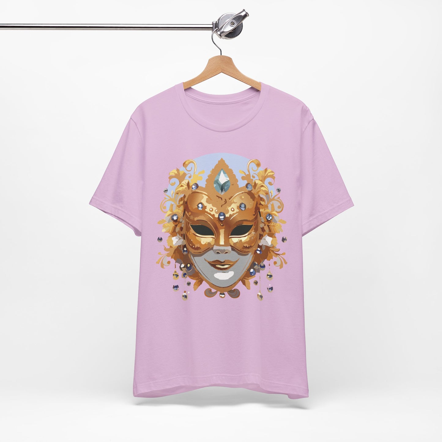 Mask Shirt, Shirt with Mask, Tee Shirt with Gold Face