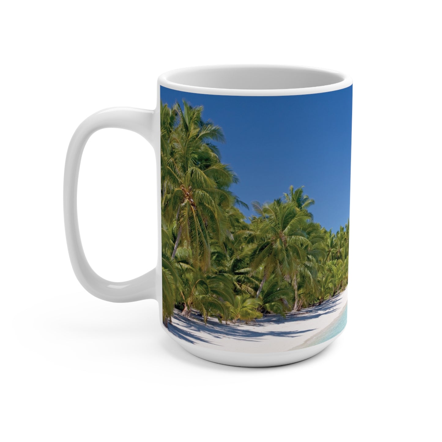 Coffee & Tea Mug with Beach Prints, 15oz