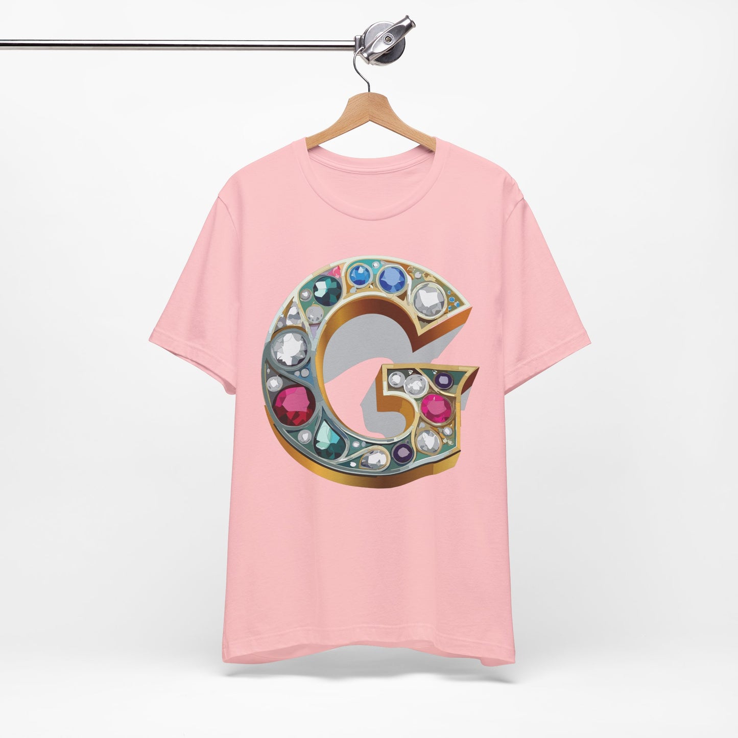 Letter Shirt, Shirt with Letters, Tee Shirt with Gold Letter, Shirt with Antique Letters