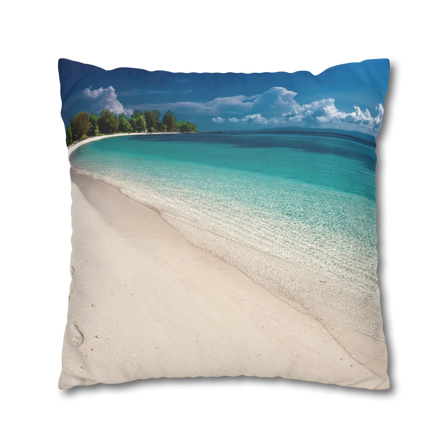 Beach Faux Suede Square Pillowcase