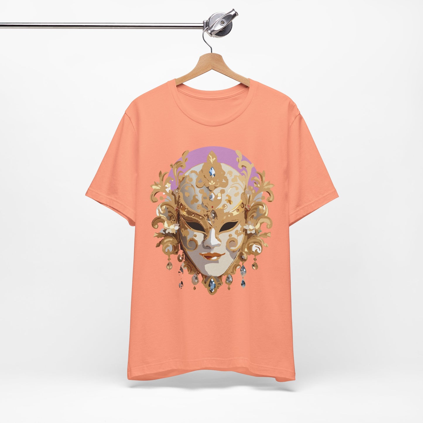Mask Shirt, Shirt with Mask, Tee Shirt with Gold Face