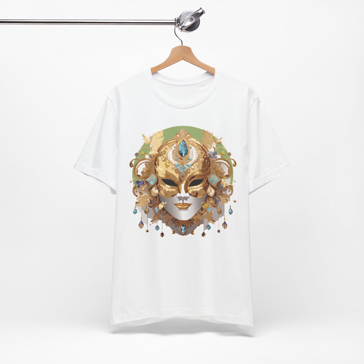 Mask Shirt, Shirt with Mask, Tee Shirt with Gold Face