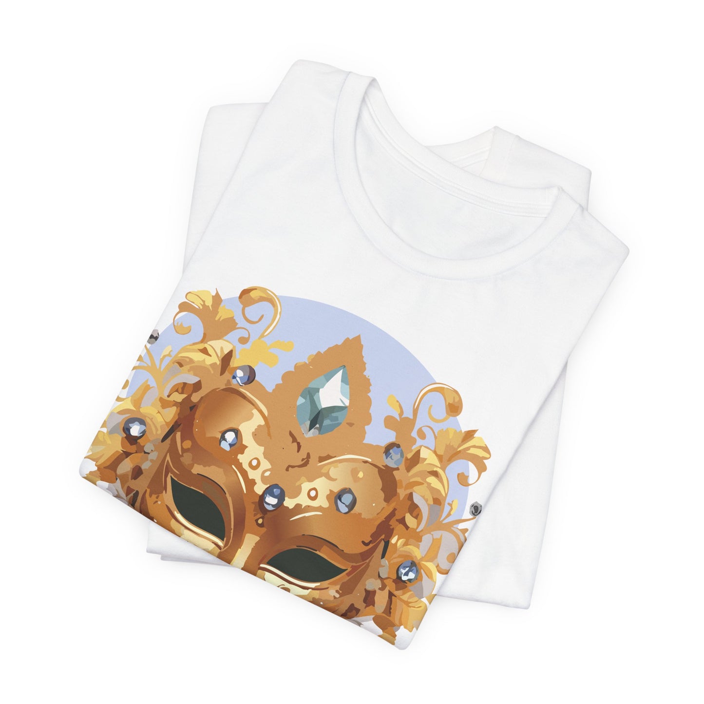 Mask Shirt, Shirt with Mask, Tee Shirt with Gold Face