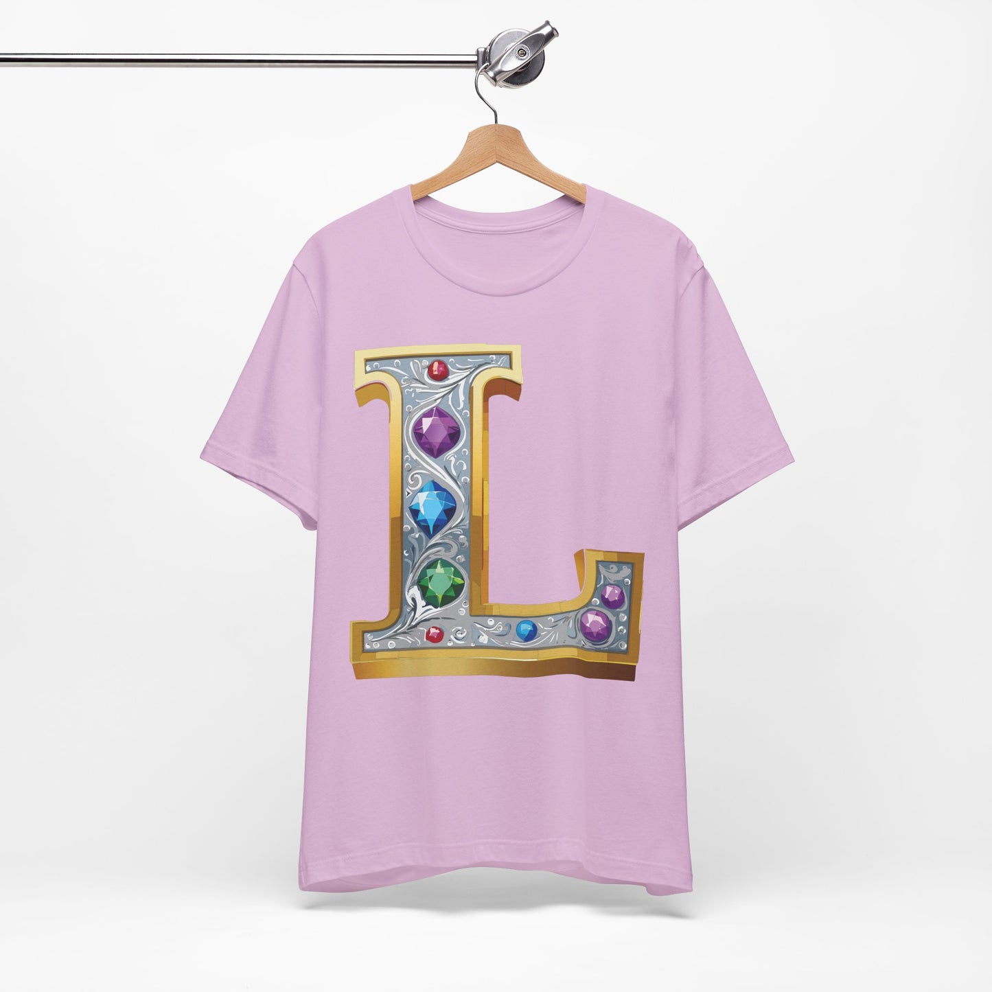 Letter Shirt, Shirt with Letters, Tee Shirt with Gold Letter, Shirt with Antique Letters