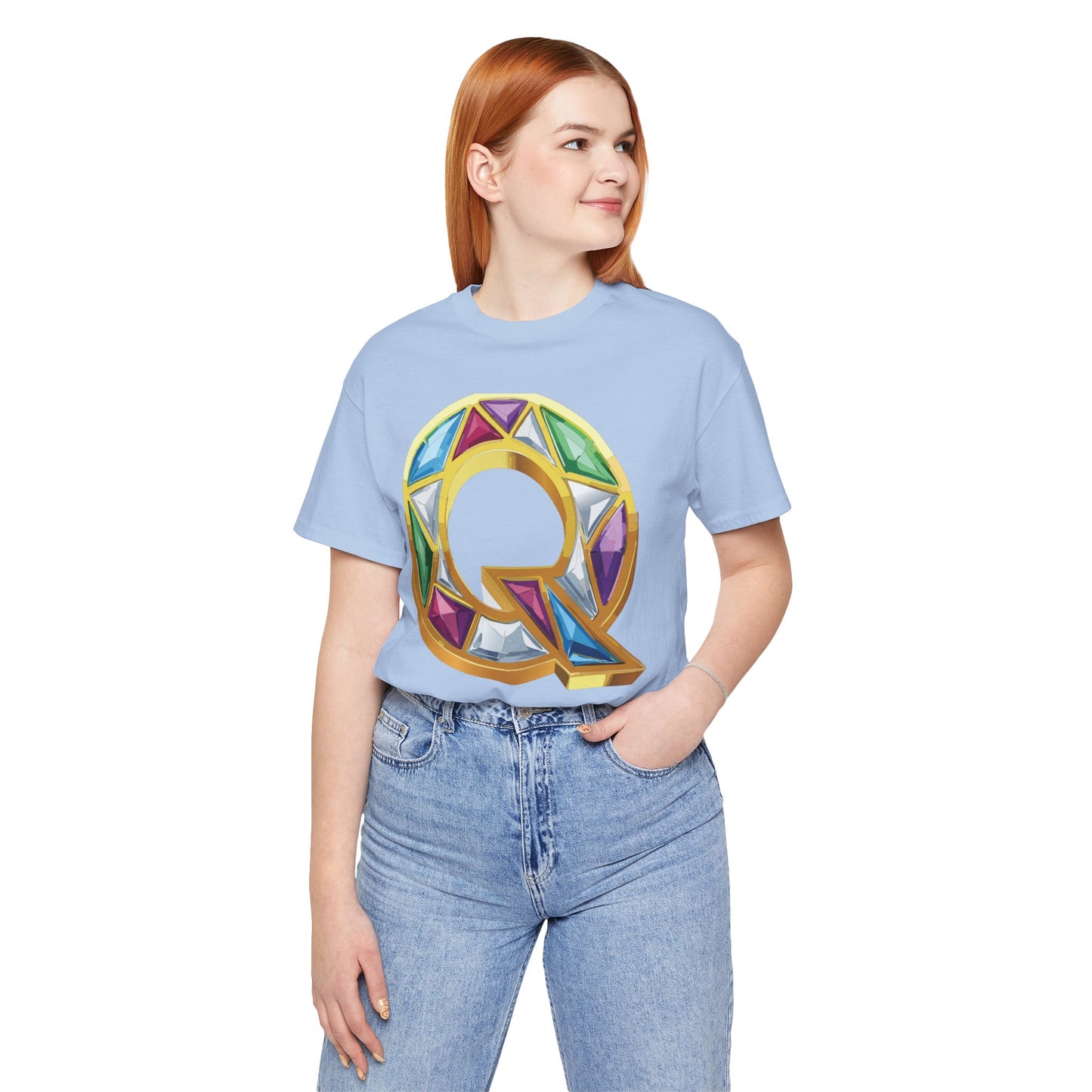 Letter Shirt, Shirt with Letters, Tee Shirt with Gold Letter, Shirt with Antique Letters