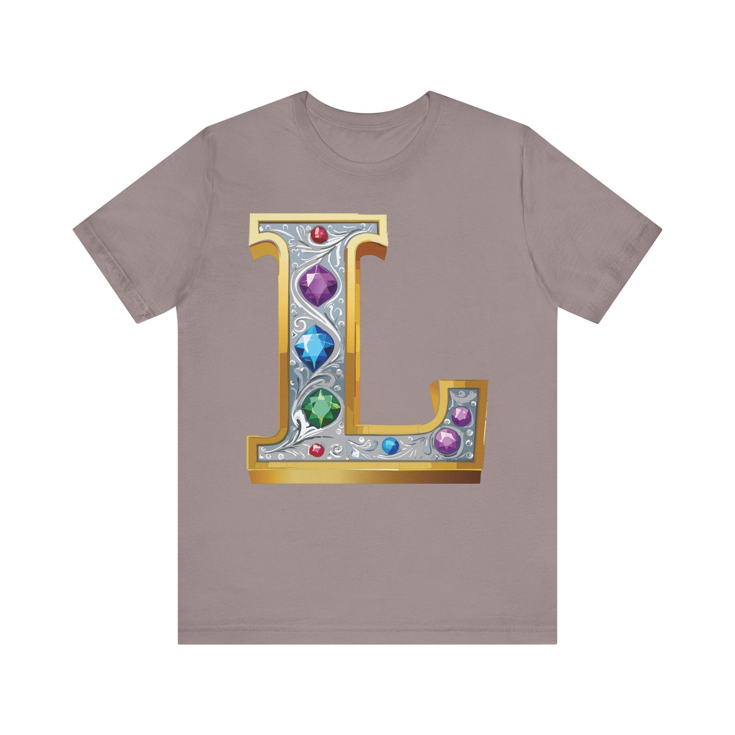 Letter Shirt, Shirt with Letters, Tee Shirt with Gold Letter, Shirt with Antique Letters