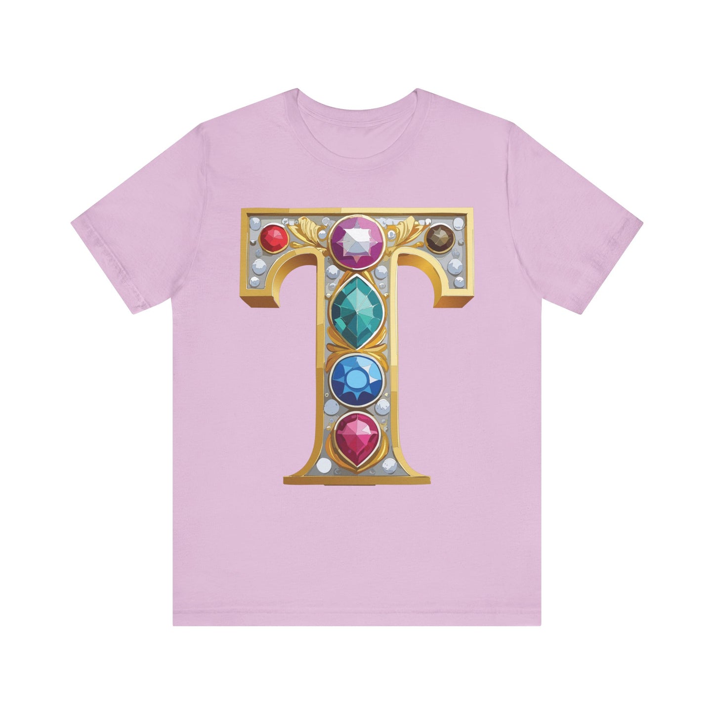 Letter Shirt, Shirt with Letters, Tee Shirt with Gold Letter, Shirt with Antique Letters