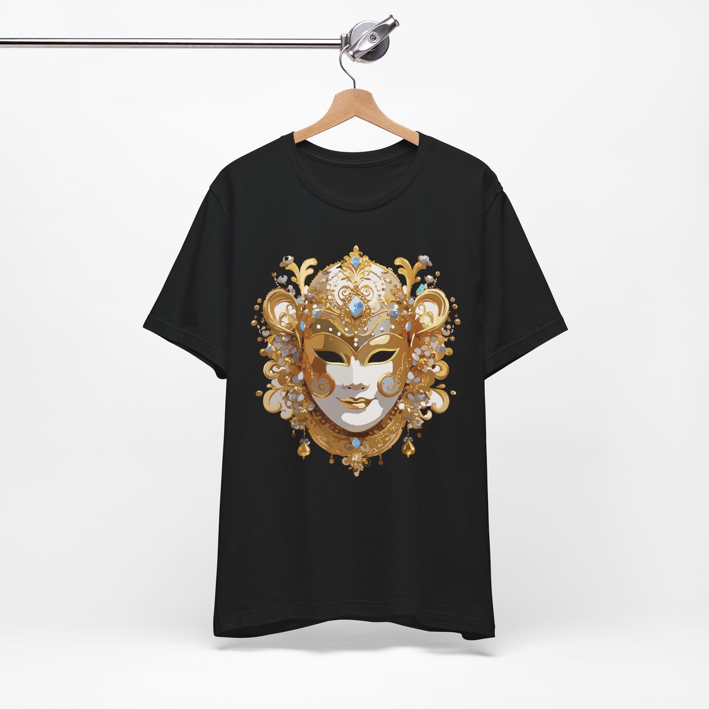 Mask Shirt, Shirt with Mask, Tee Shirt with Gold Face