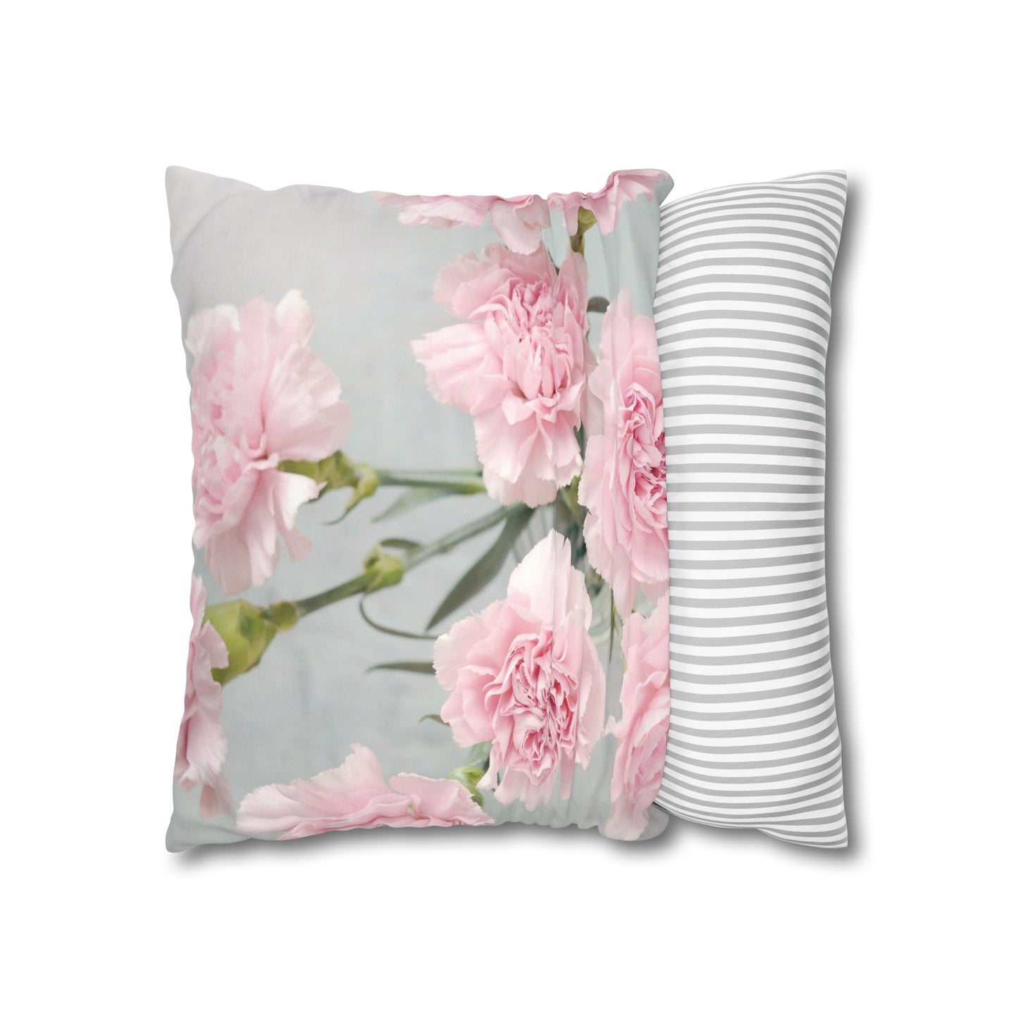 Floral Faux Suede Square Pillowcase