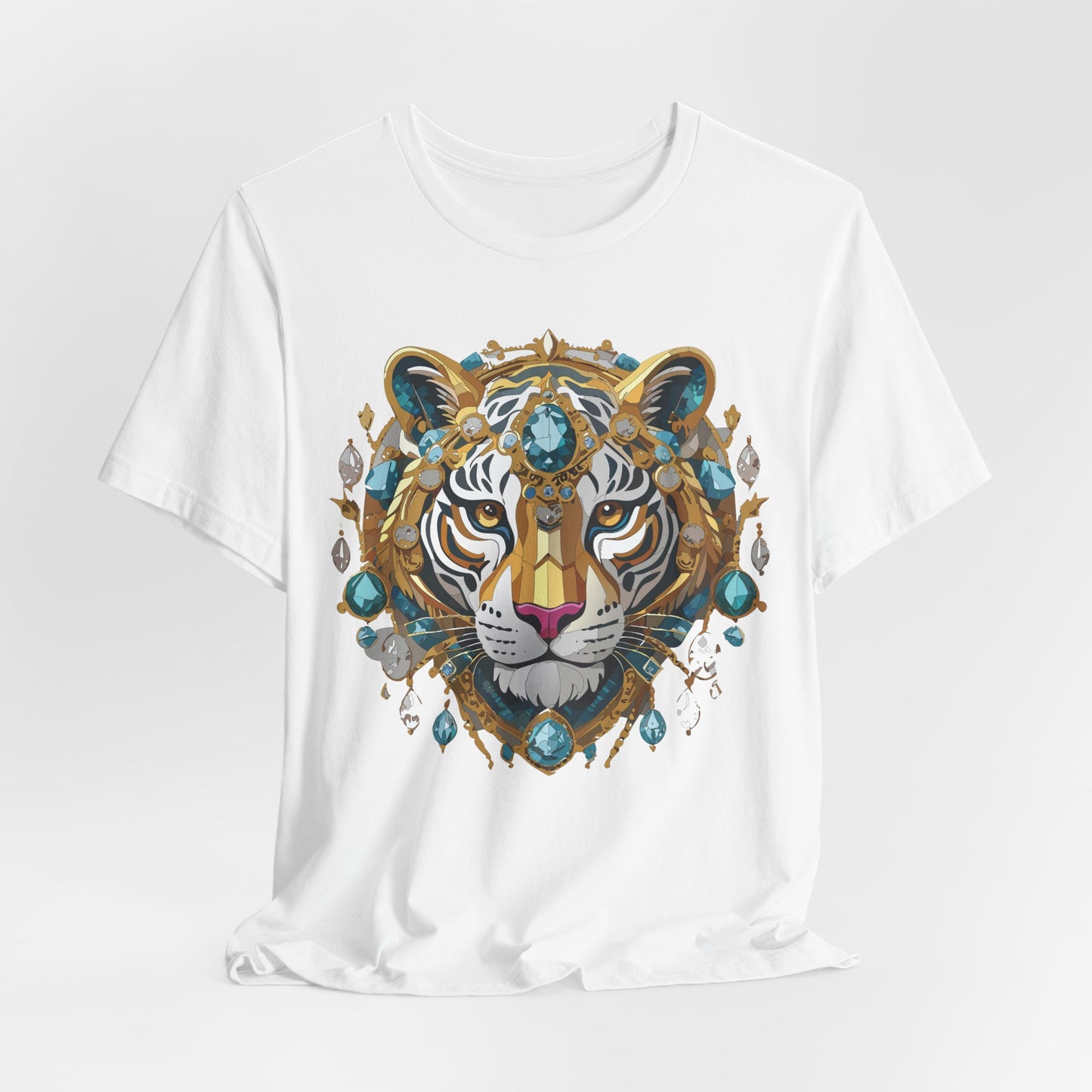 Animal Shirt, Shirt with Animal, Tee Shirt with Gold Animal Medal, Shirt with Antique Animal Medallion