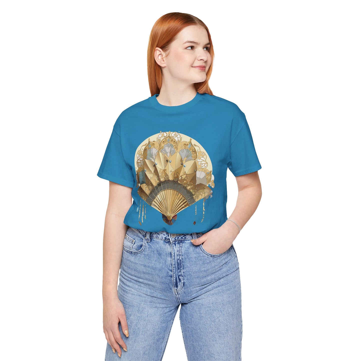 Fan shirt, Shirt with Fan, Tee Shirt with Gold Blower