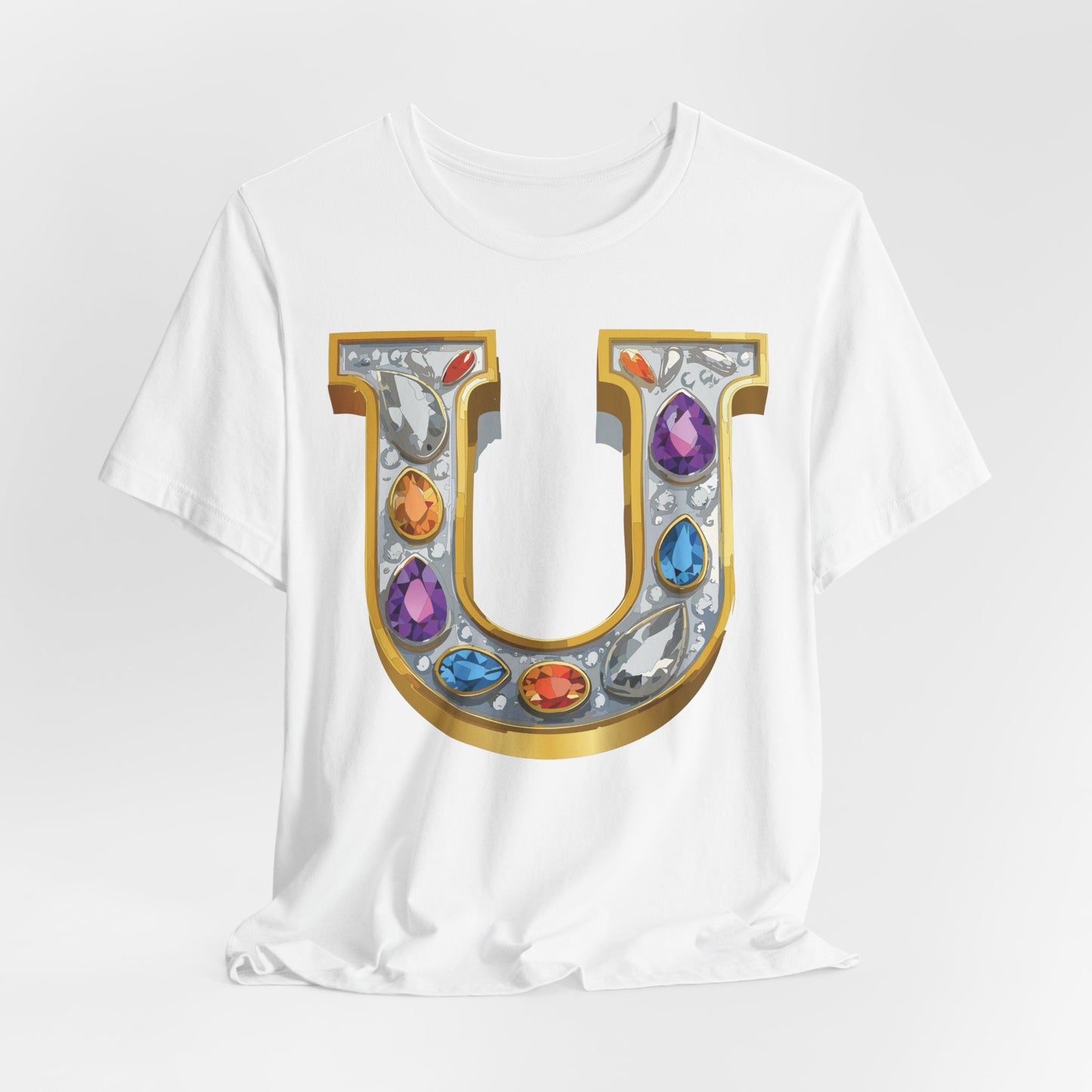 Letter Shirt, Shirt with Letters, Tee Shirt with Gold Letter, Shirt with Antique Letters