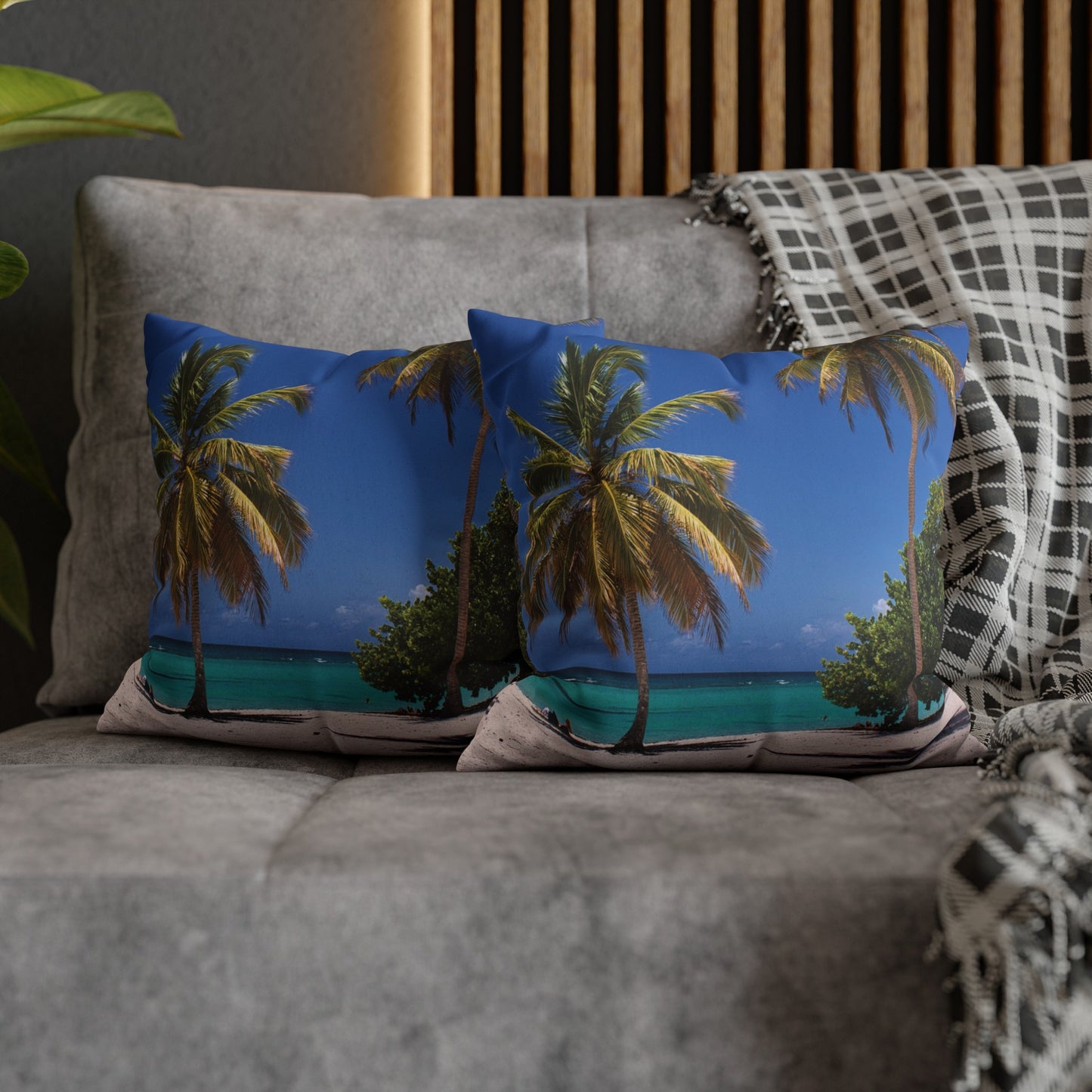 Beach Faux Suede Square Pillowcase