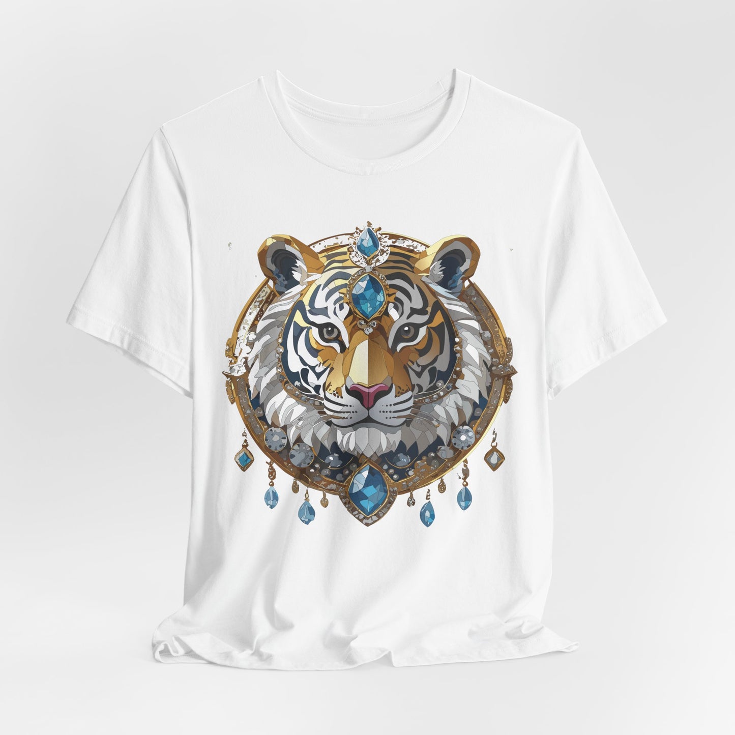 Animal Shirt, Shirt with Animal, Tee Shirt with Gold Animal Medal, Shirt with Antique Animal Medallion