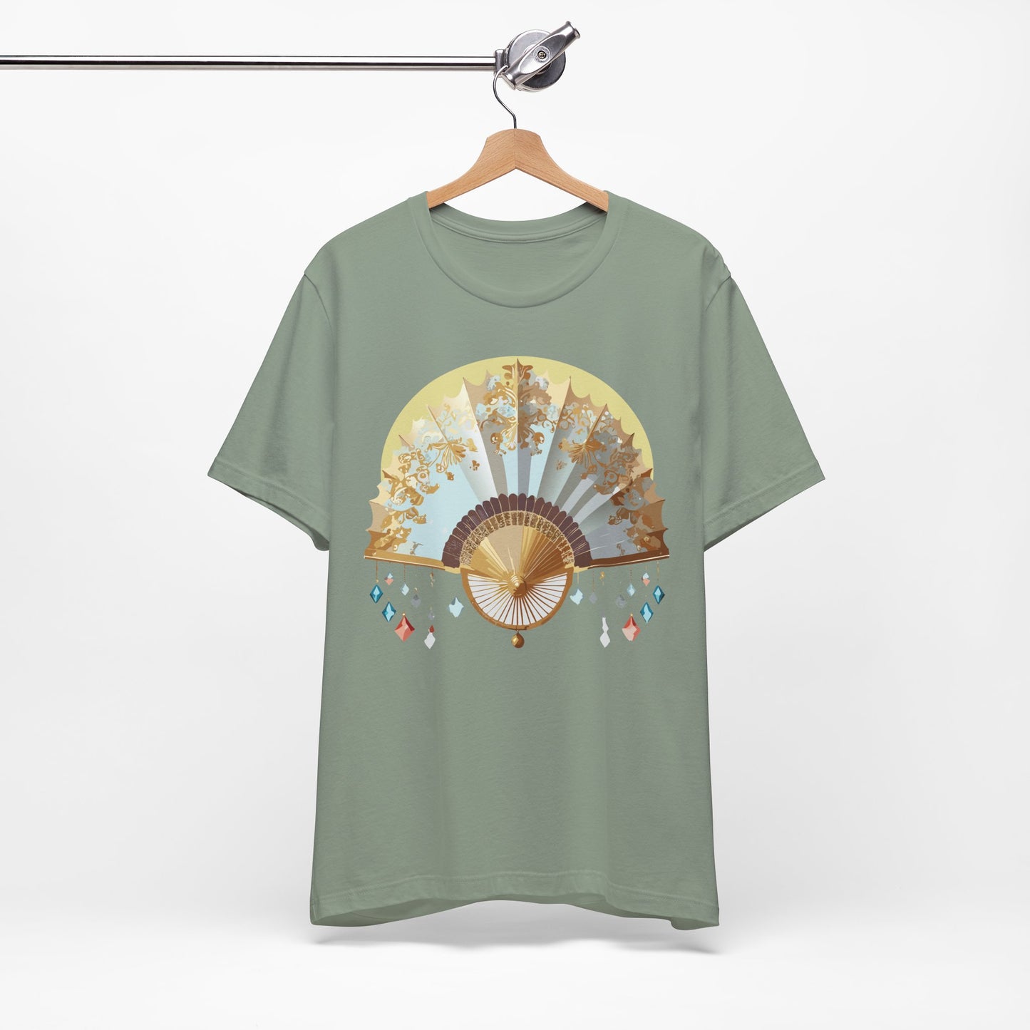 Fan shirt, Shirt with Fan, Tee Shirt with Gold Blower