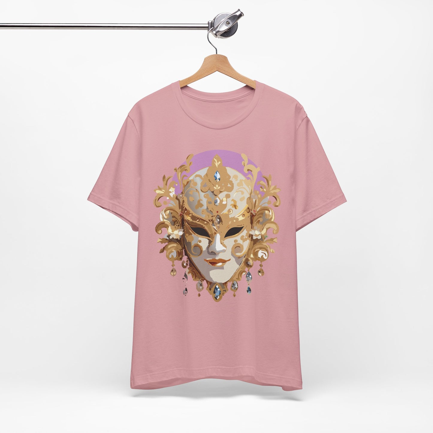 Mask Shirt, Shirt with Mask, Tee Shirt with Gold Face