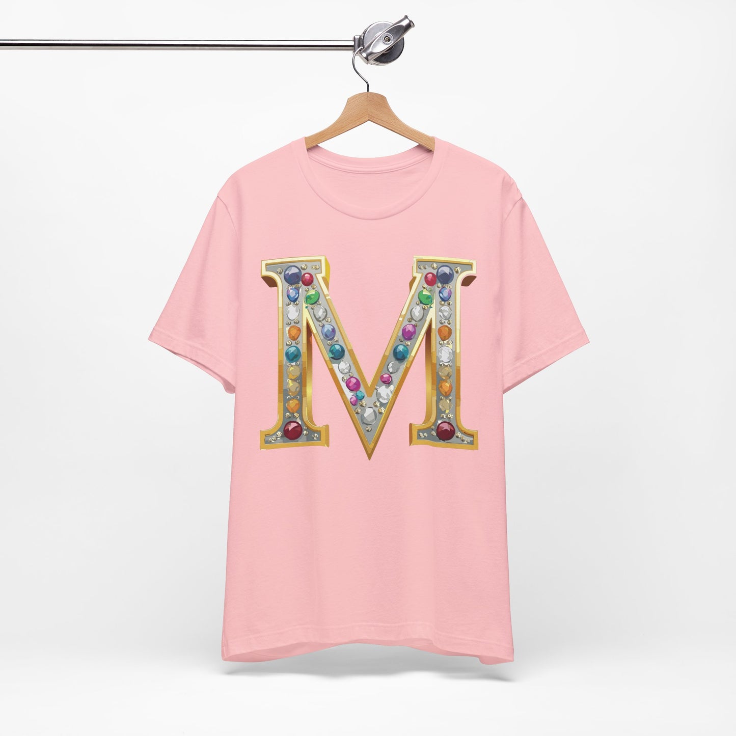 Letter Shirt, Shirt with Letters, Tee Shirt with Gold Letter, Shirt with Antique Letters