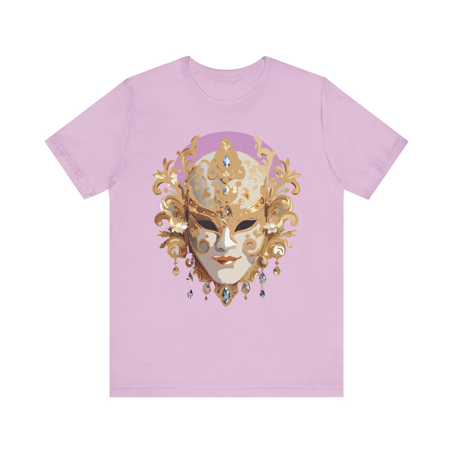 Mask Shirt, Shirt with Mask, Tee Shirt with Gold Face