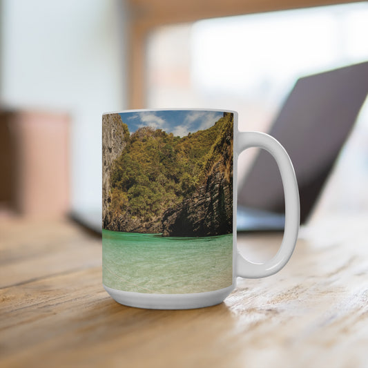 Coffee & Tea Mug with Beach Prints, 15oz