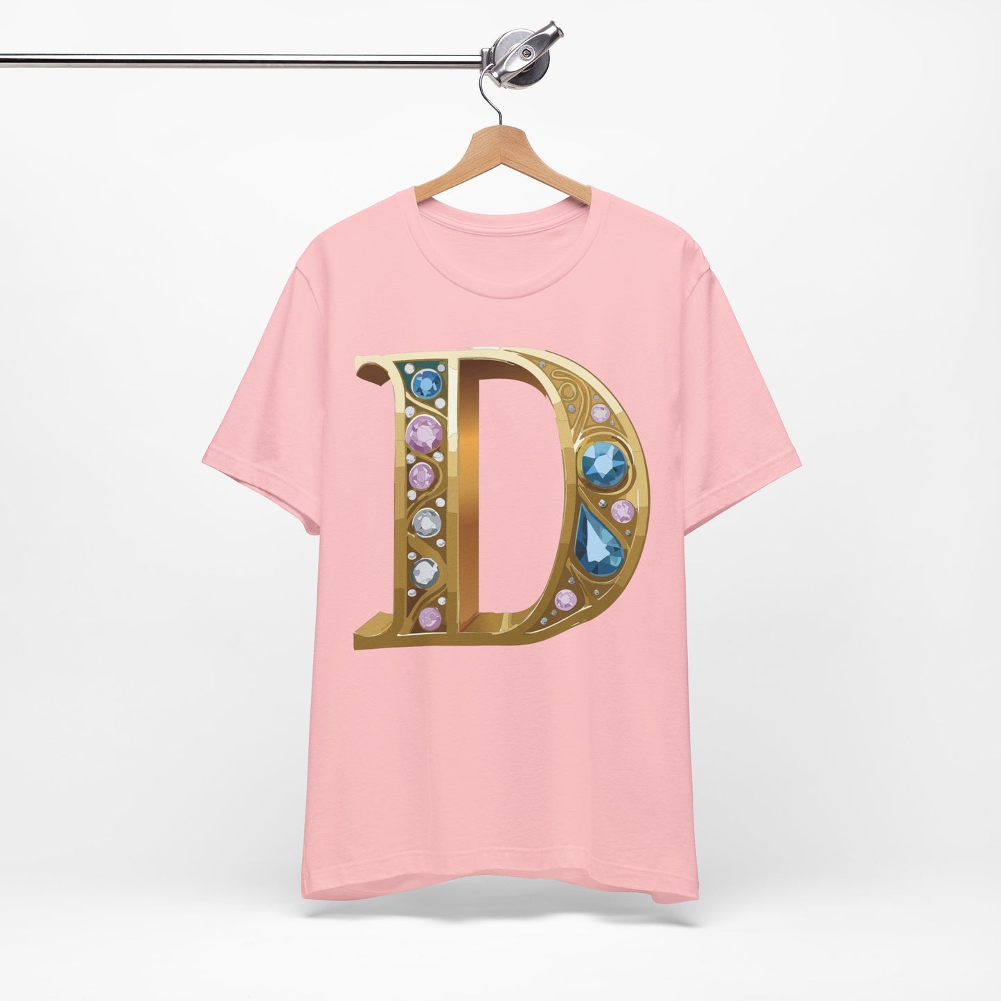 Letter Shirt, Shirt with Letters, Tee Shirt with Gold Letter, Shirt with Antique Letters