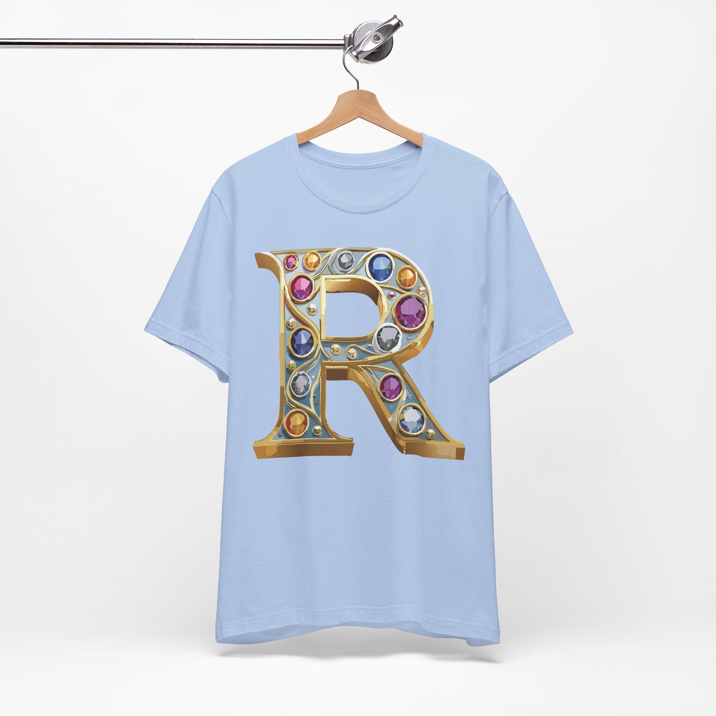 Letter Shirt, Shirt with Letters, Tee Shirt with Gold Letter, Shirt with Antique Letters