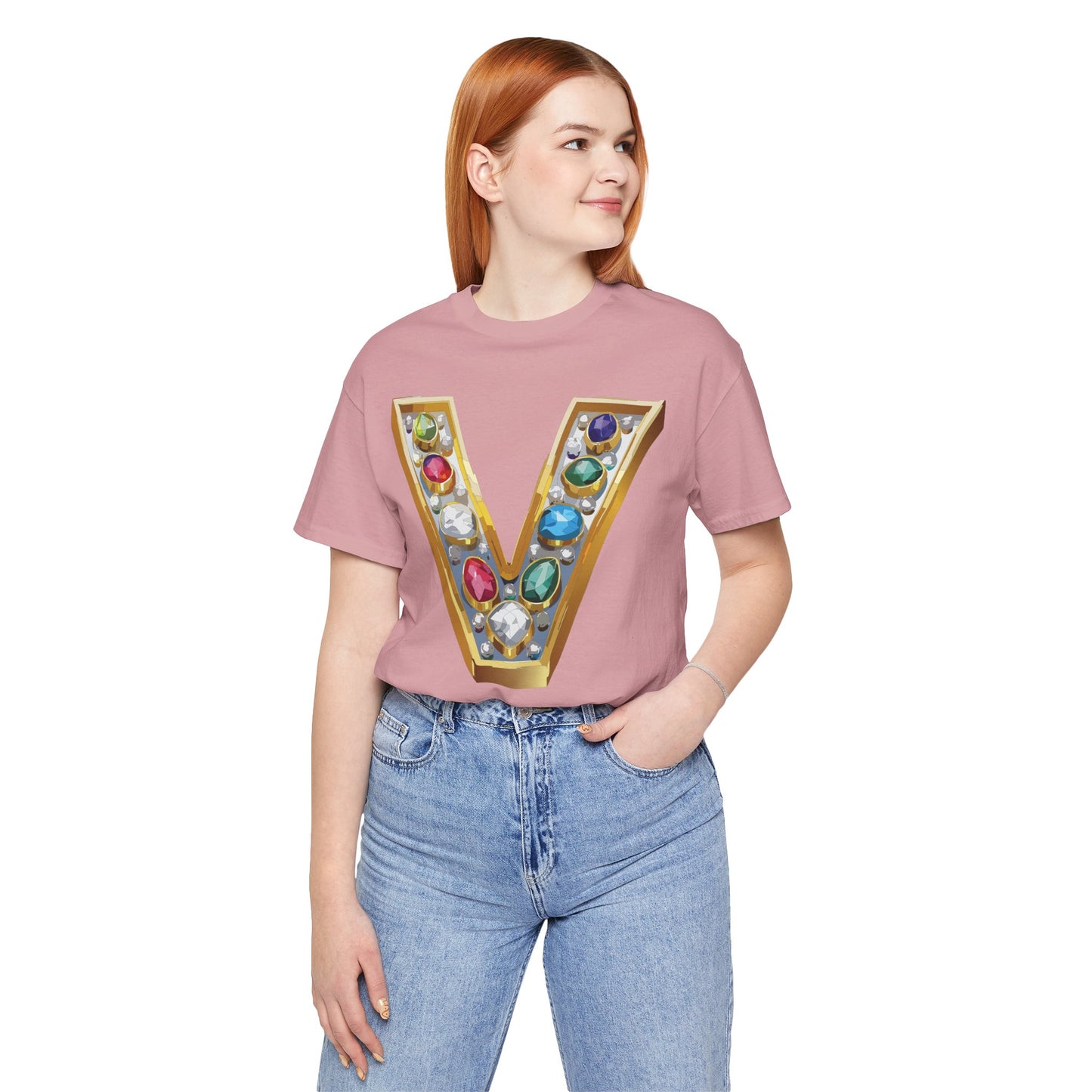 Letter Shirt, Shirt with Letters, Tee Shirt with Gold Letter, Shirt with Antique Letters