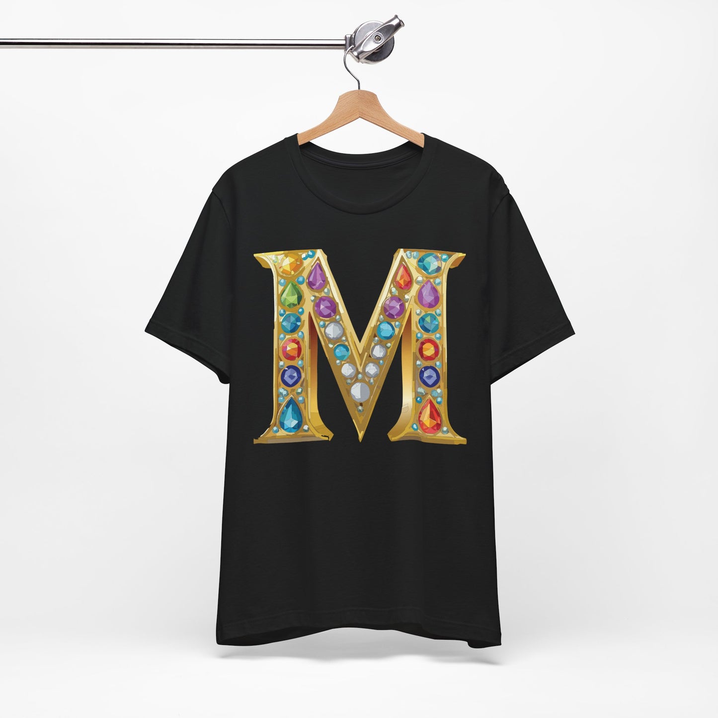 Letter Shirt, Shirt with Letters, Tee Shirt with Gold Letter, Shirt with Antique Letters
