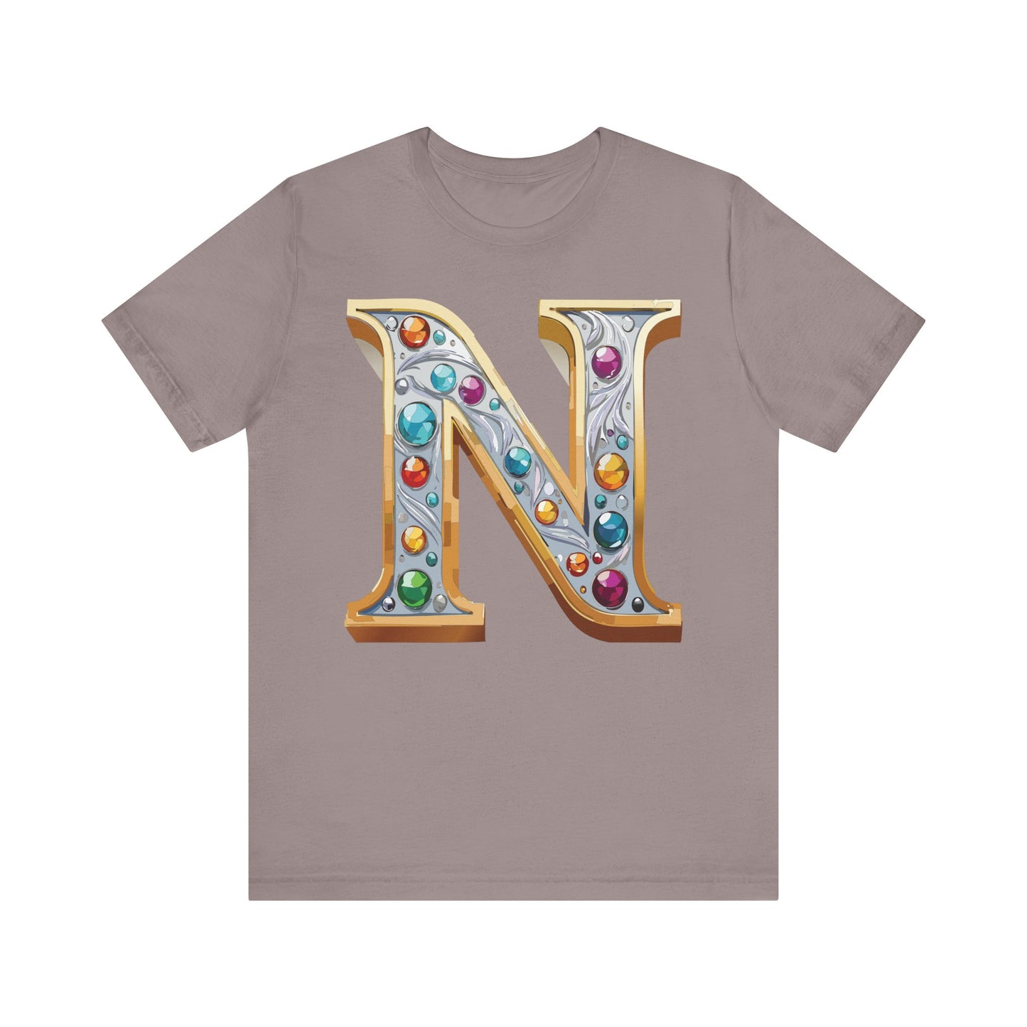Letter Shirt, Shirt with Letters, Tee Shirt with Gold Letter, Shirt with Antique Letters