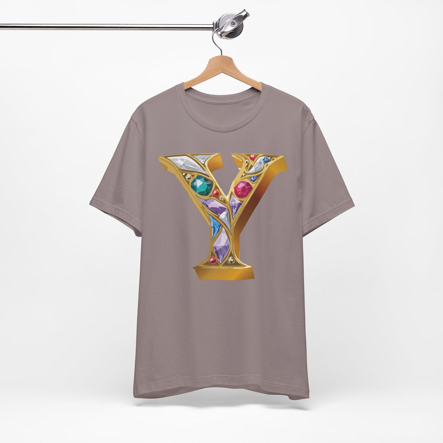 Letter Shirt, Shirt with Letters, Tee Shirt with Gold Letter, Shirt with Antique Letters
