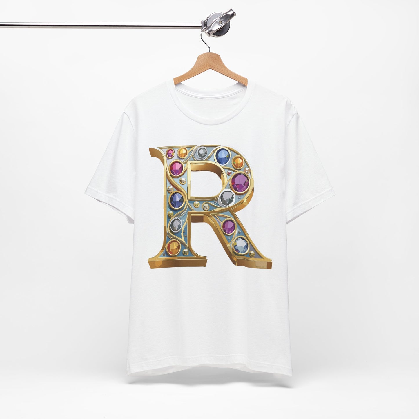 Letter Shirt, Shirt with Letters, Tee Shirt with Gold Letter, Shirt with Antique Letters