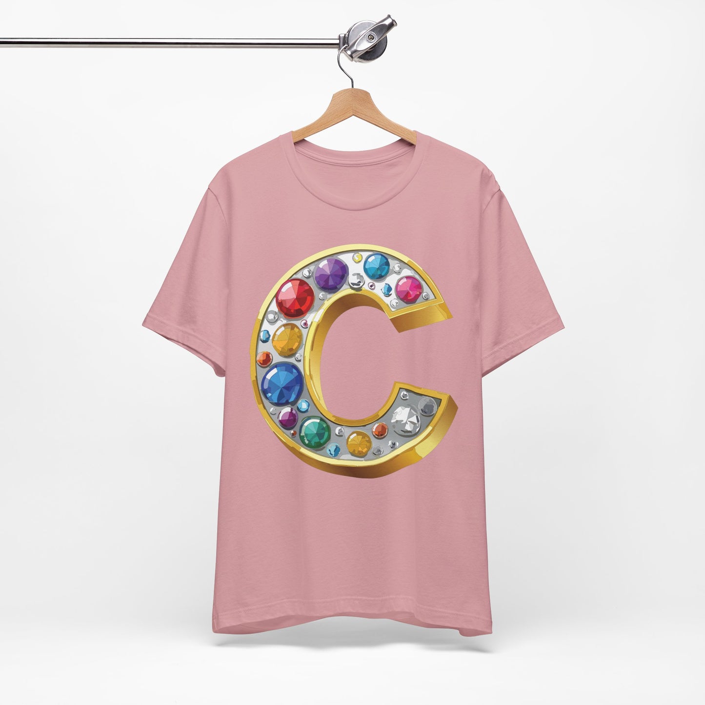 Letter Shirt, Shirt with Letters, Tee Shirt with Gold Letter, Shirt with Antique Letters