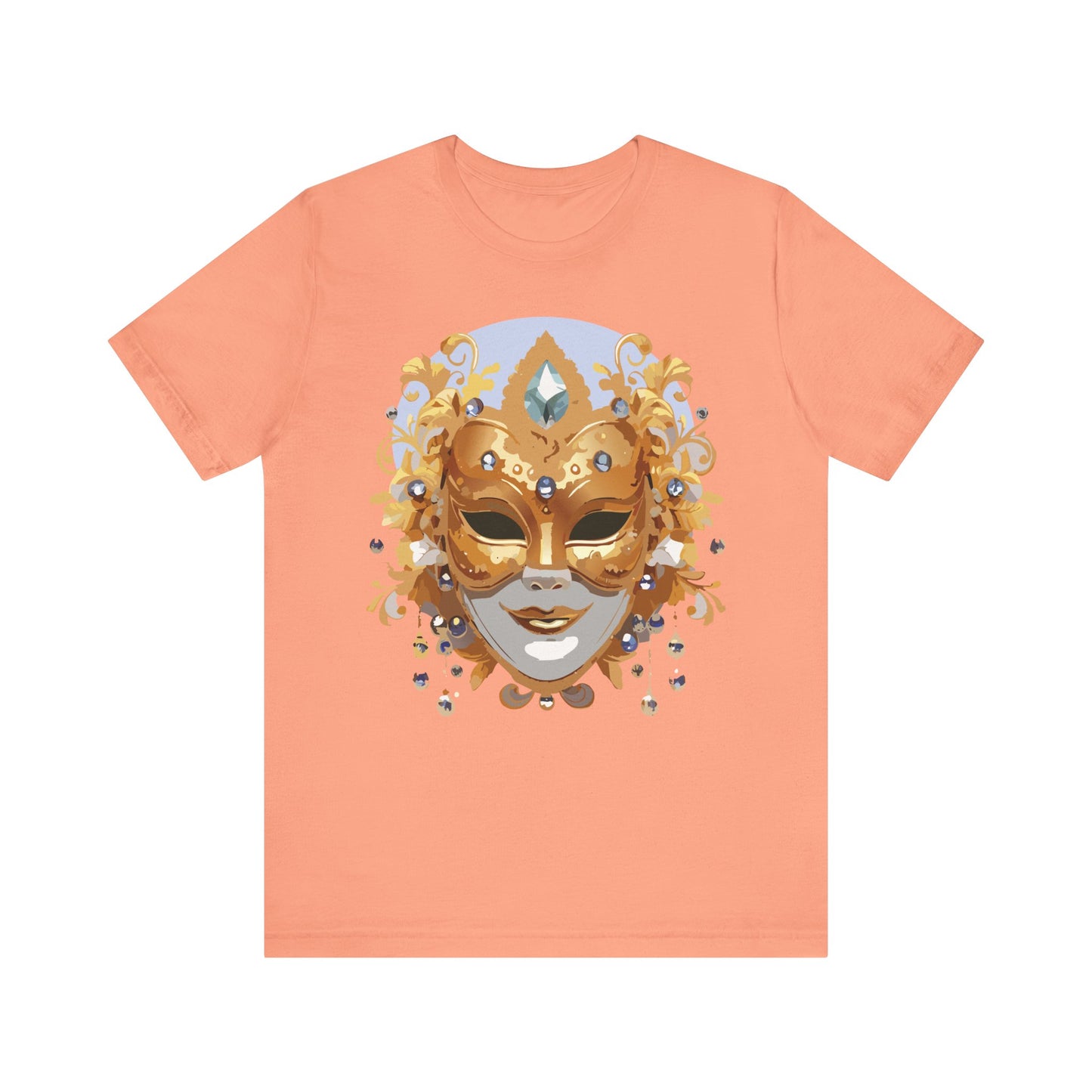 Mask Shirt, Shirt with Mask, Tee Shirt with Gold Face