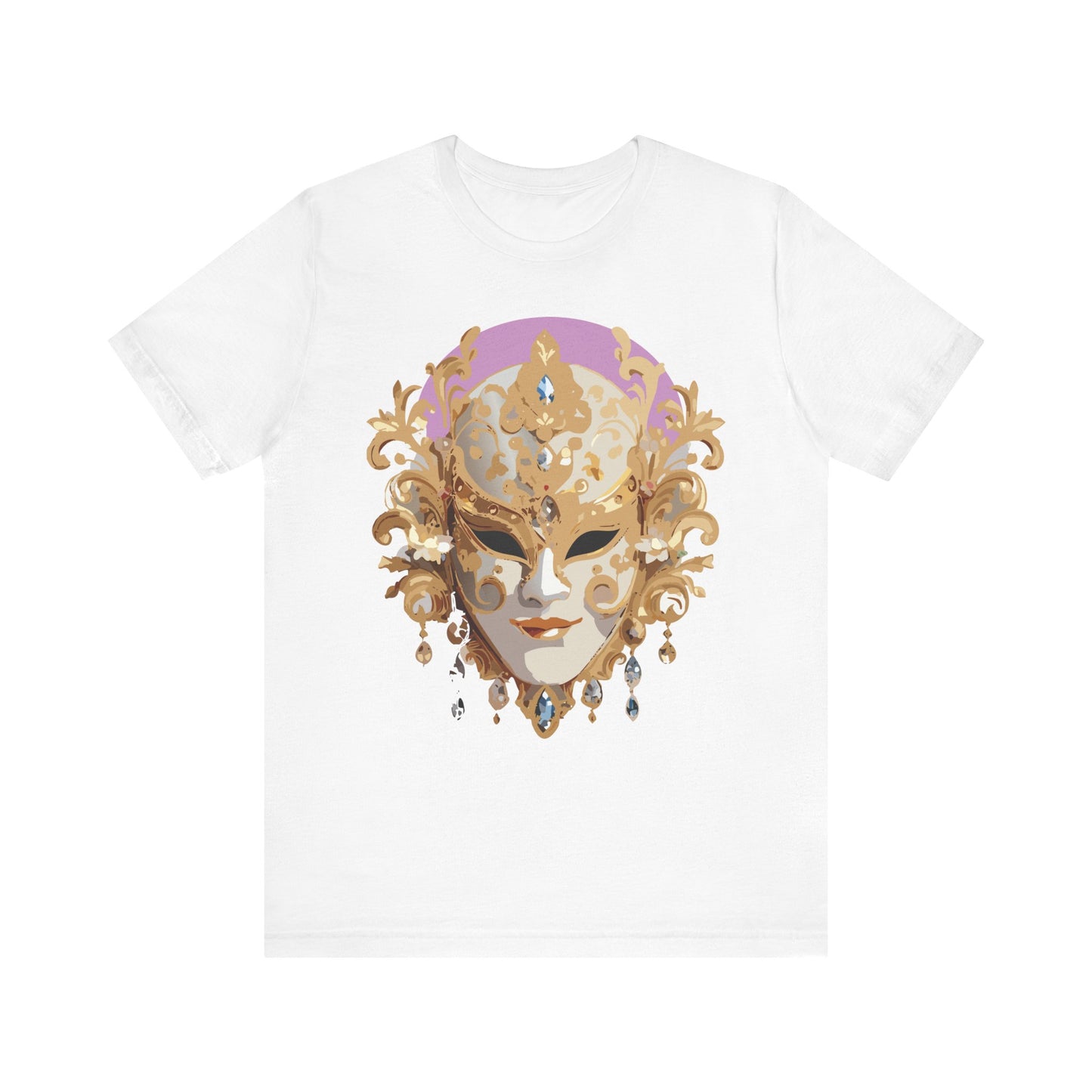 Mask Shirt, Shirt with Mask, Tee Shirt with Gold Face