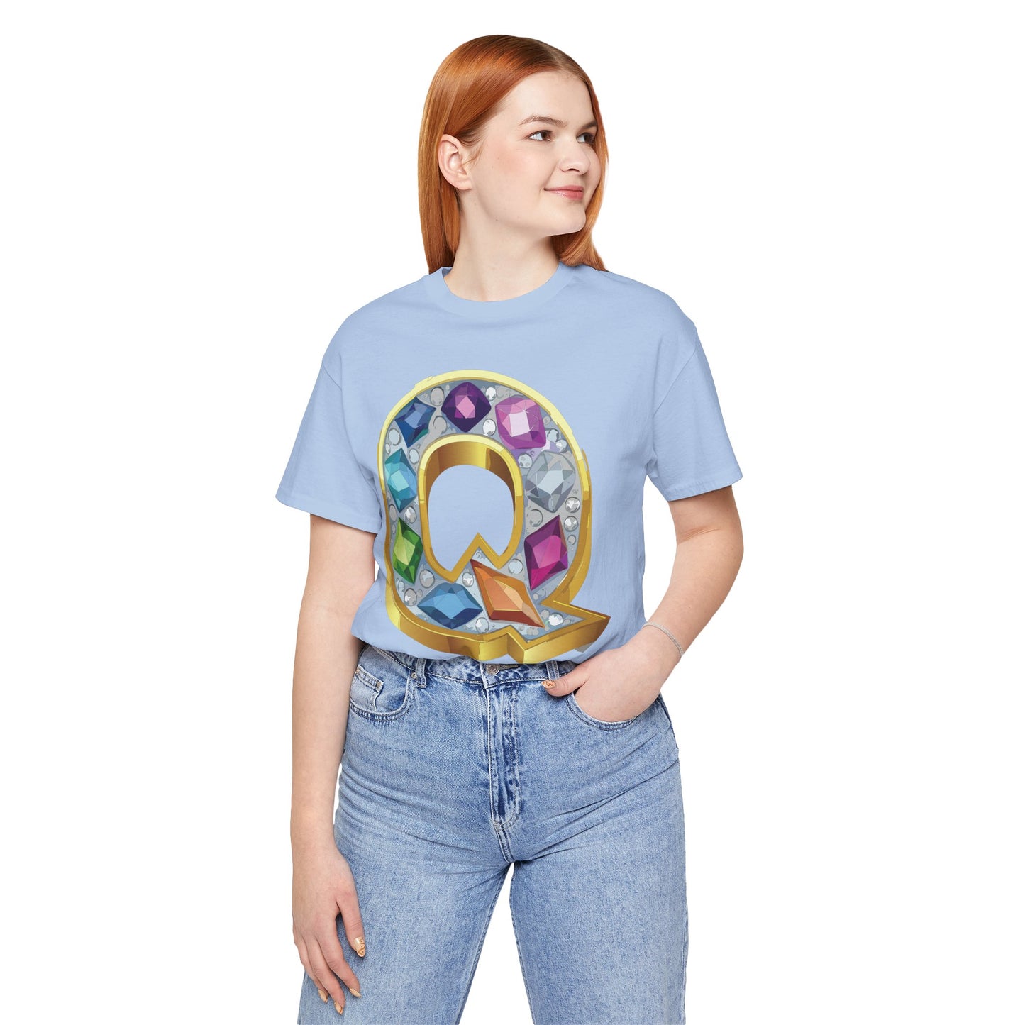 Letter Shirt, Shirt with Letters, Tee Shirt with Gold Letter, Shirt with Antique Letters