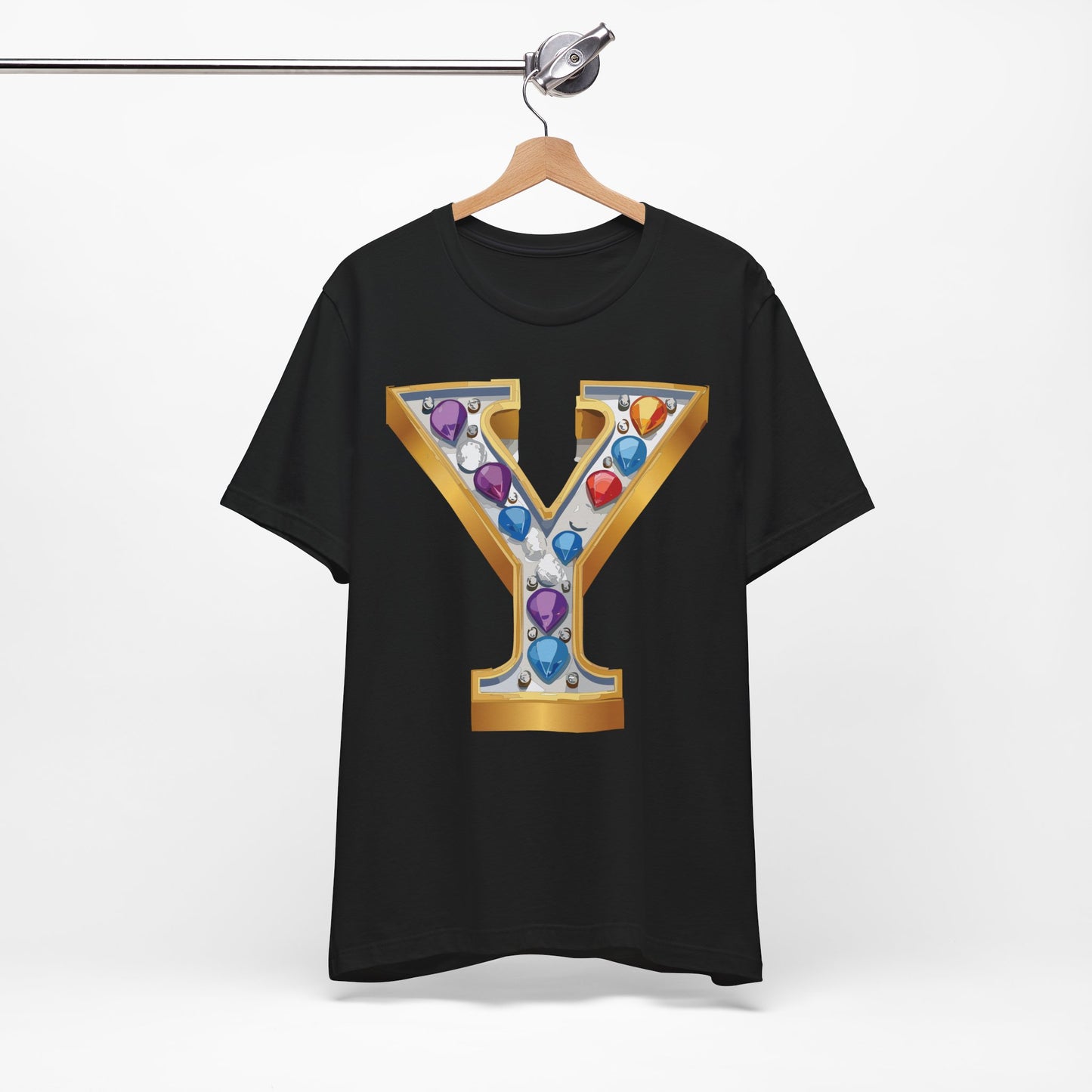 Letter Shirt, Shirt with Letters, Tee Shirt with Gold Letter, Shirt with Antique Letters