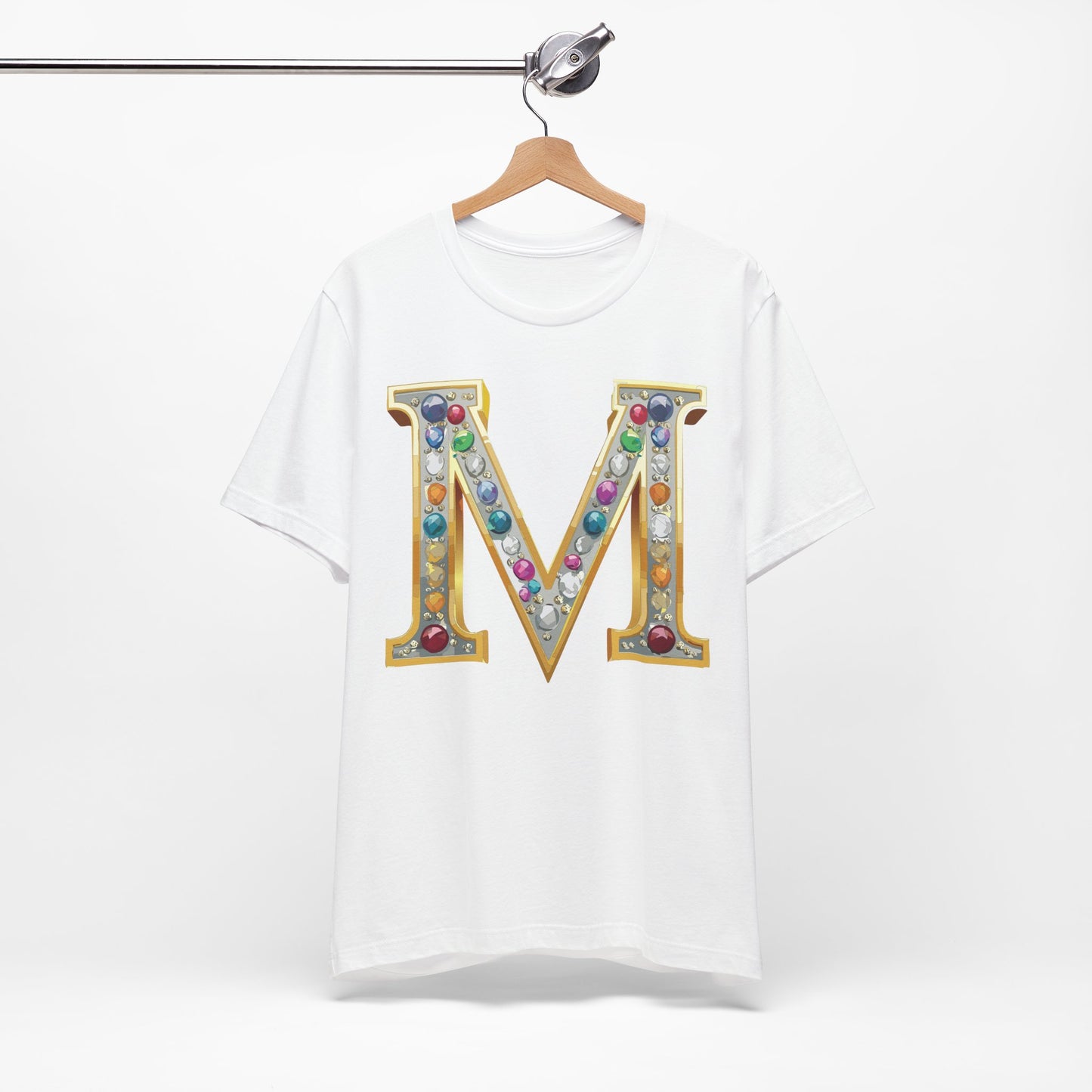 Letter Shirt, Shirt with Letters, Tee Shirt with Gold Letter, Shirt with Antique Letters