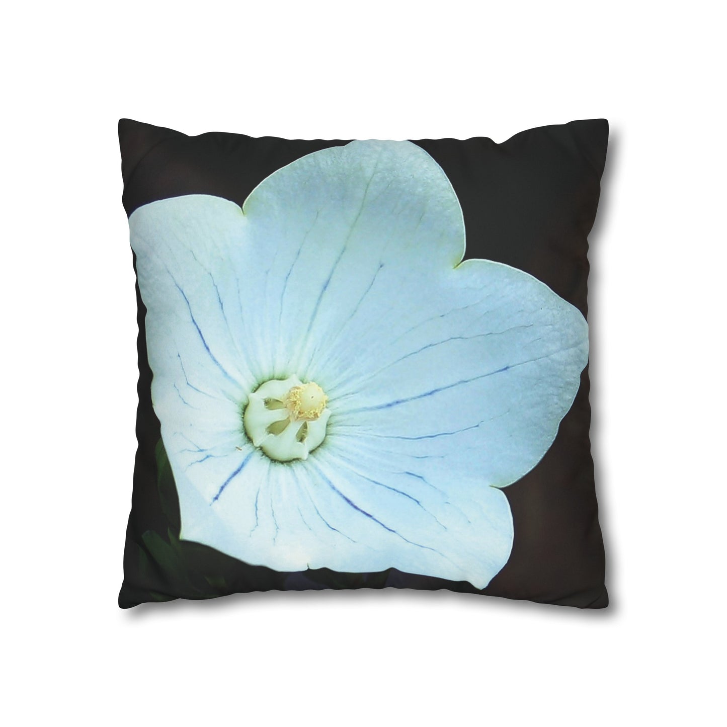 Floral Faux Suede Square Pillowcase