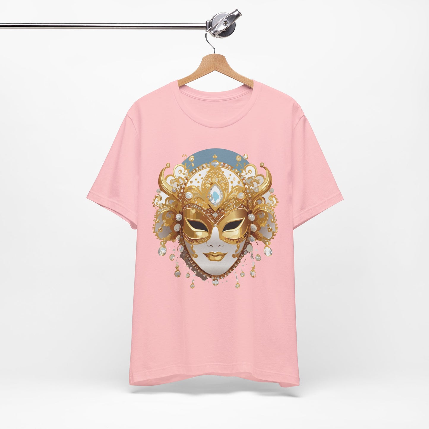 Mask Shirt, Shirt with Mask, Tee Shirt with Gold Face