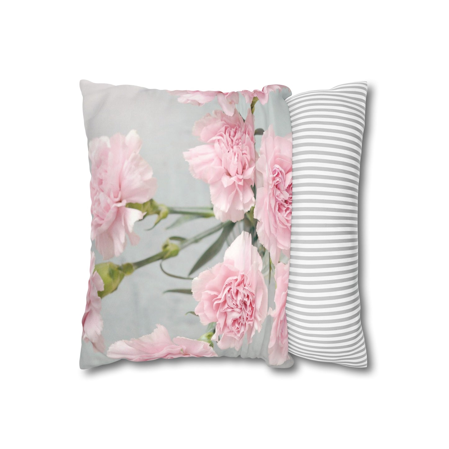 Floral Faux Suede Square Pillowcase