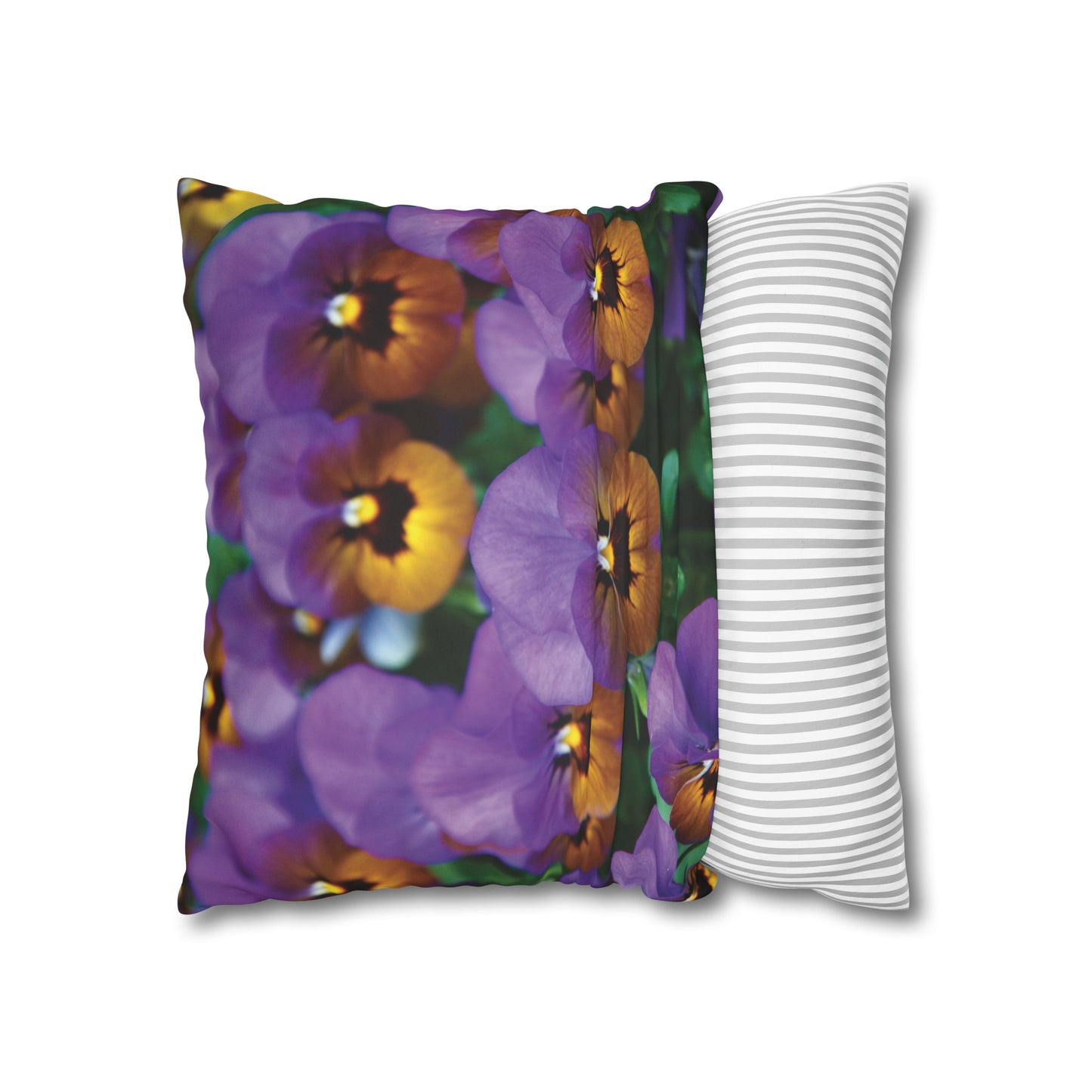 Floral Faux Suede Square Pillowcase