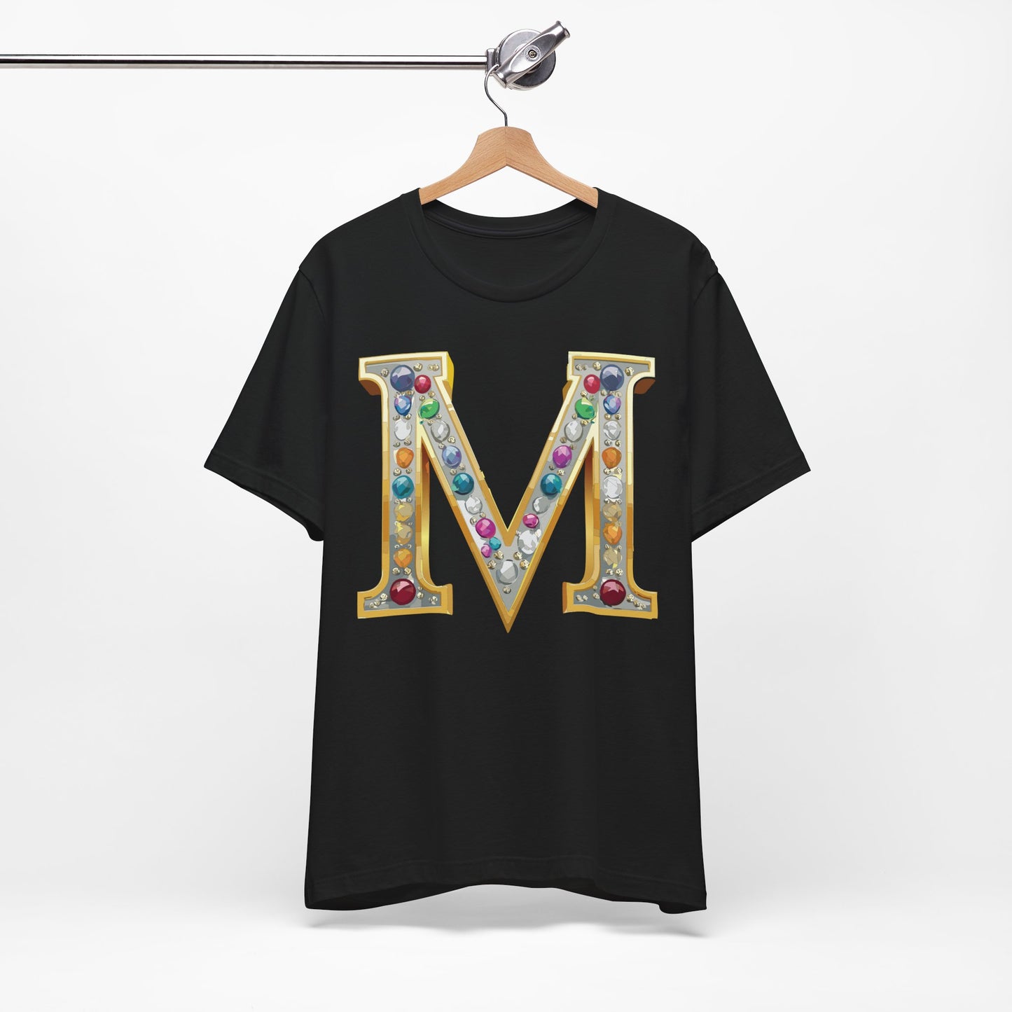 Letter Shirt, Shirt with Letters, Tee Shirt with Gold Letter, Shirt with Antique Letters