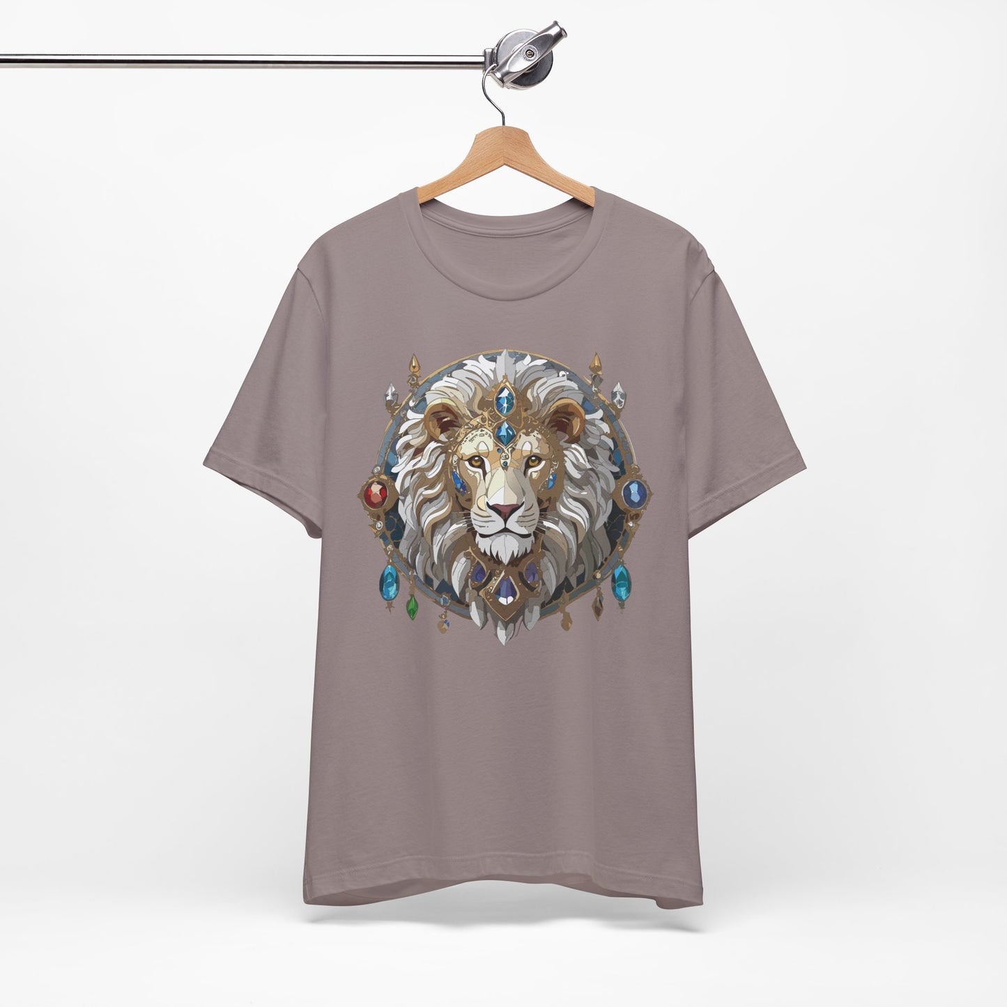 Animal Shirt, Shirt with Animal, Tee Shirt with Gold Animal Medal, Shirt with Antique Animal Medallion