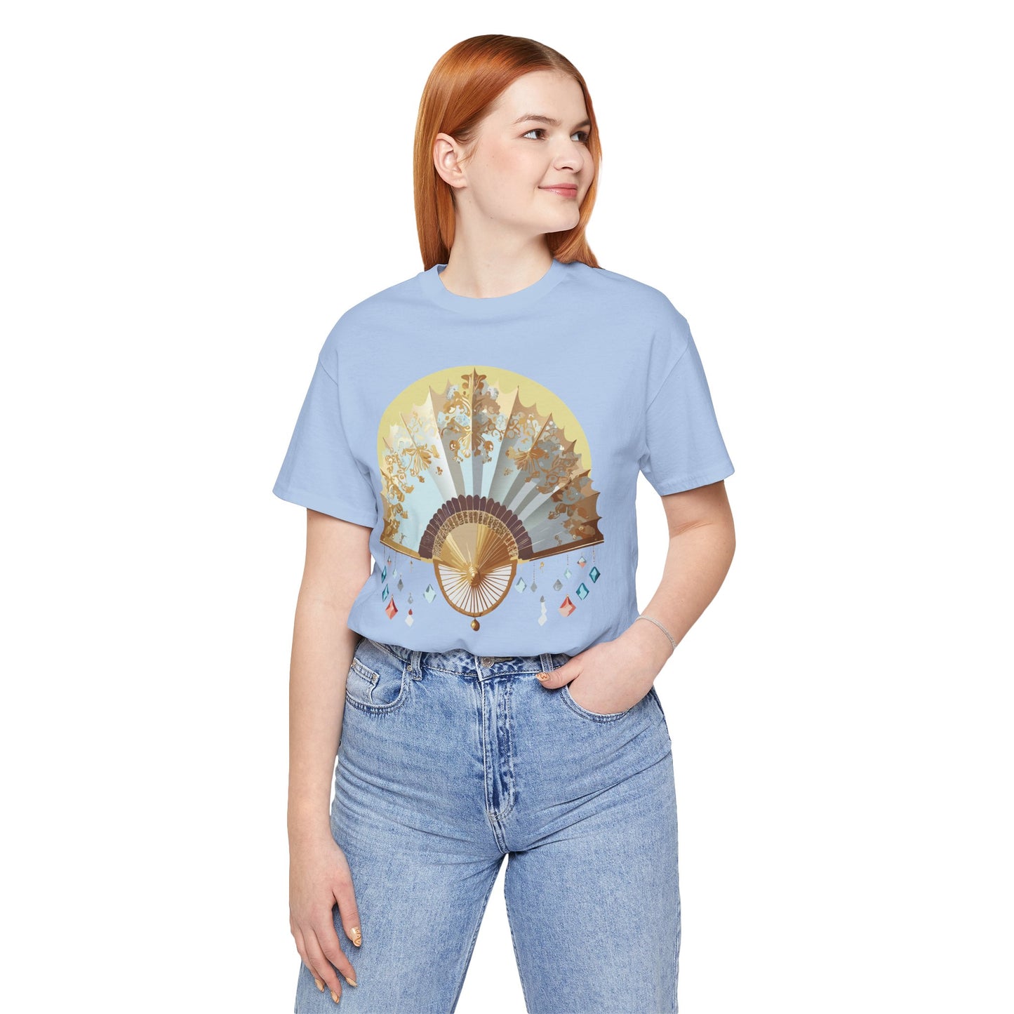 Fan shirt, Shirt with Fan, Tee Shirt with Gold Blower