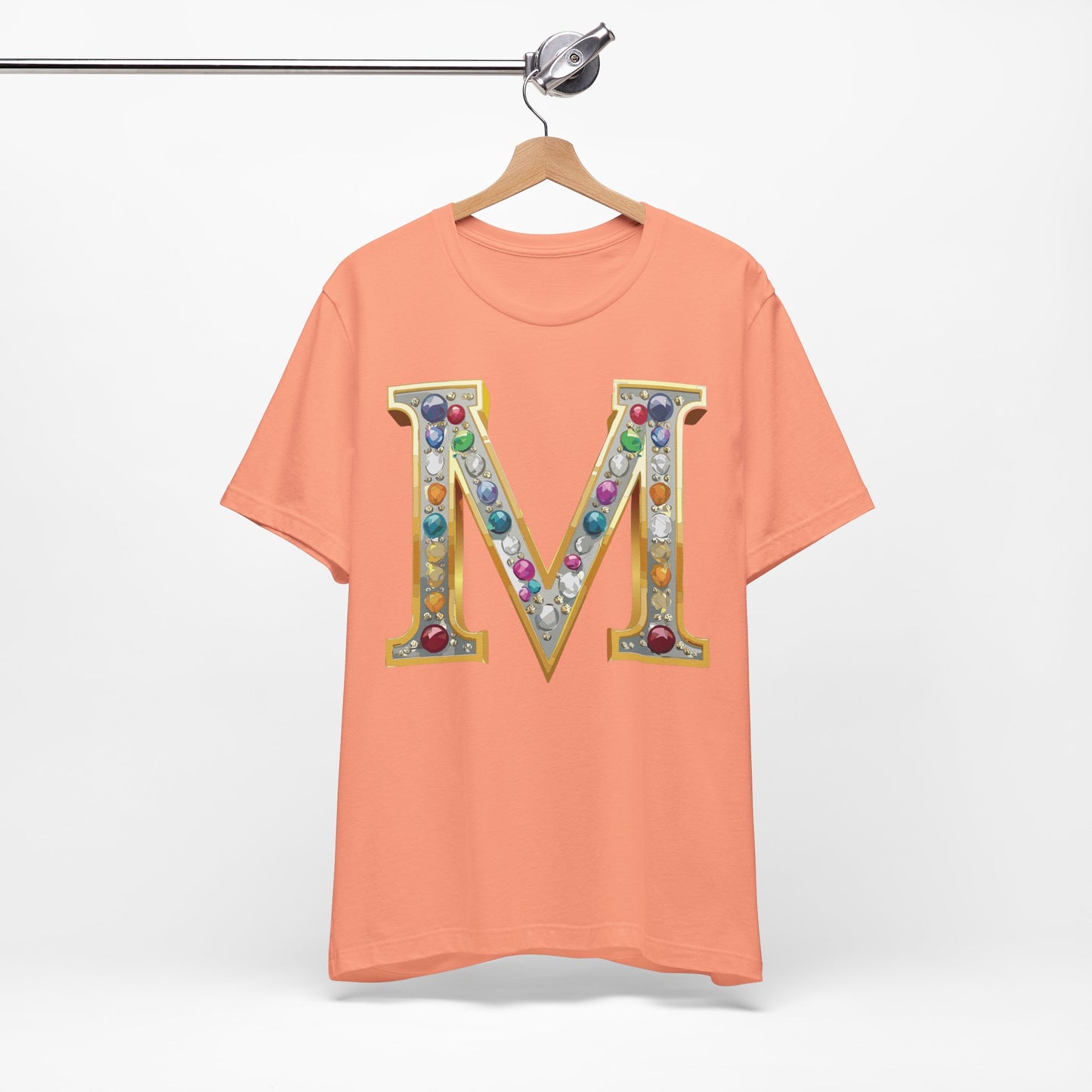 Letter Shirt, Shirt with Letters, Tee Shirt with Gold Letter, Shirt with Antique Letters