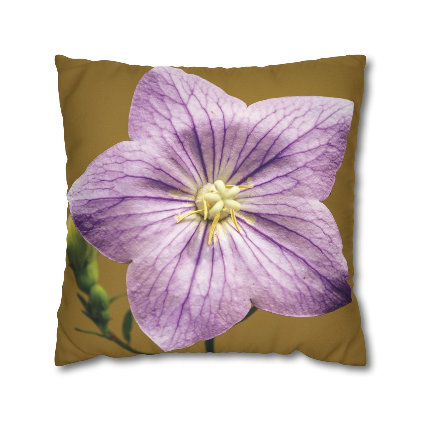 Floral Faux Suede Square Pillowcase