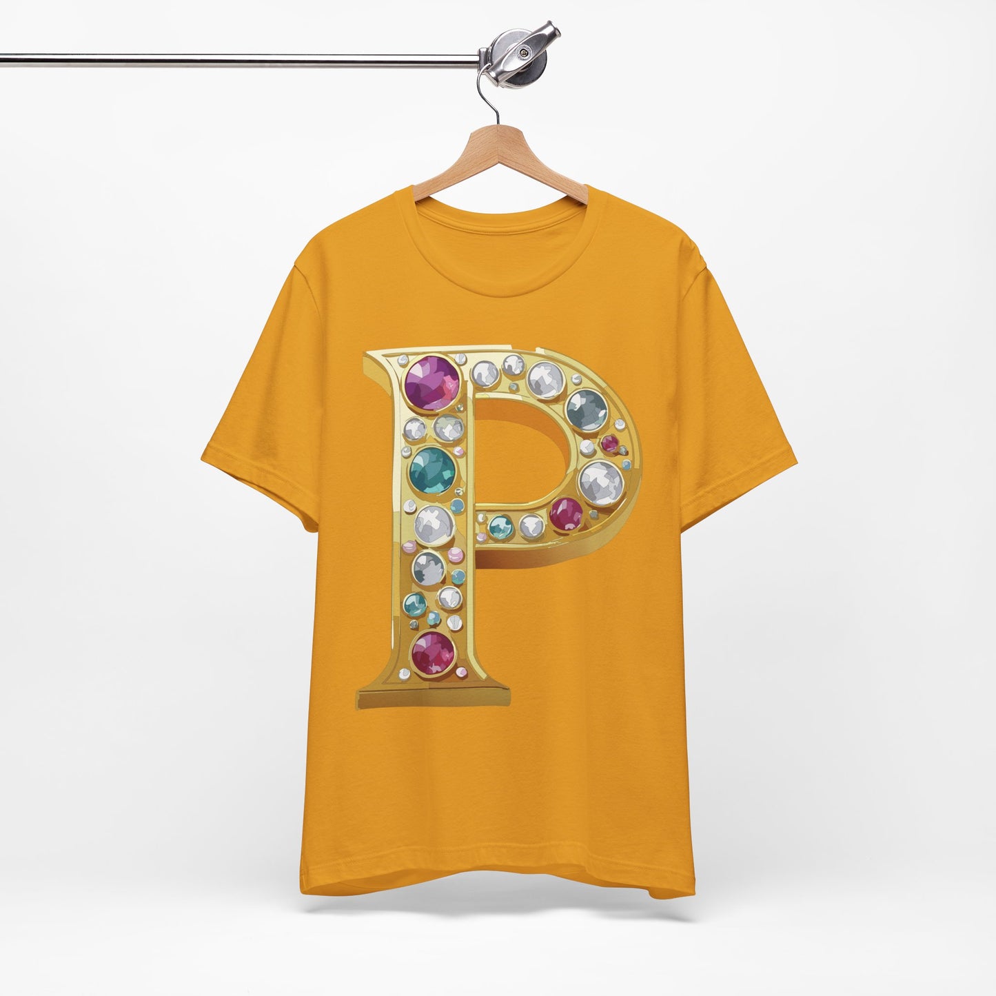 Letter Shirt, Shirt with Letters, Tee Shirt with Gold Letter, Shirt with Antique Letters