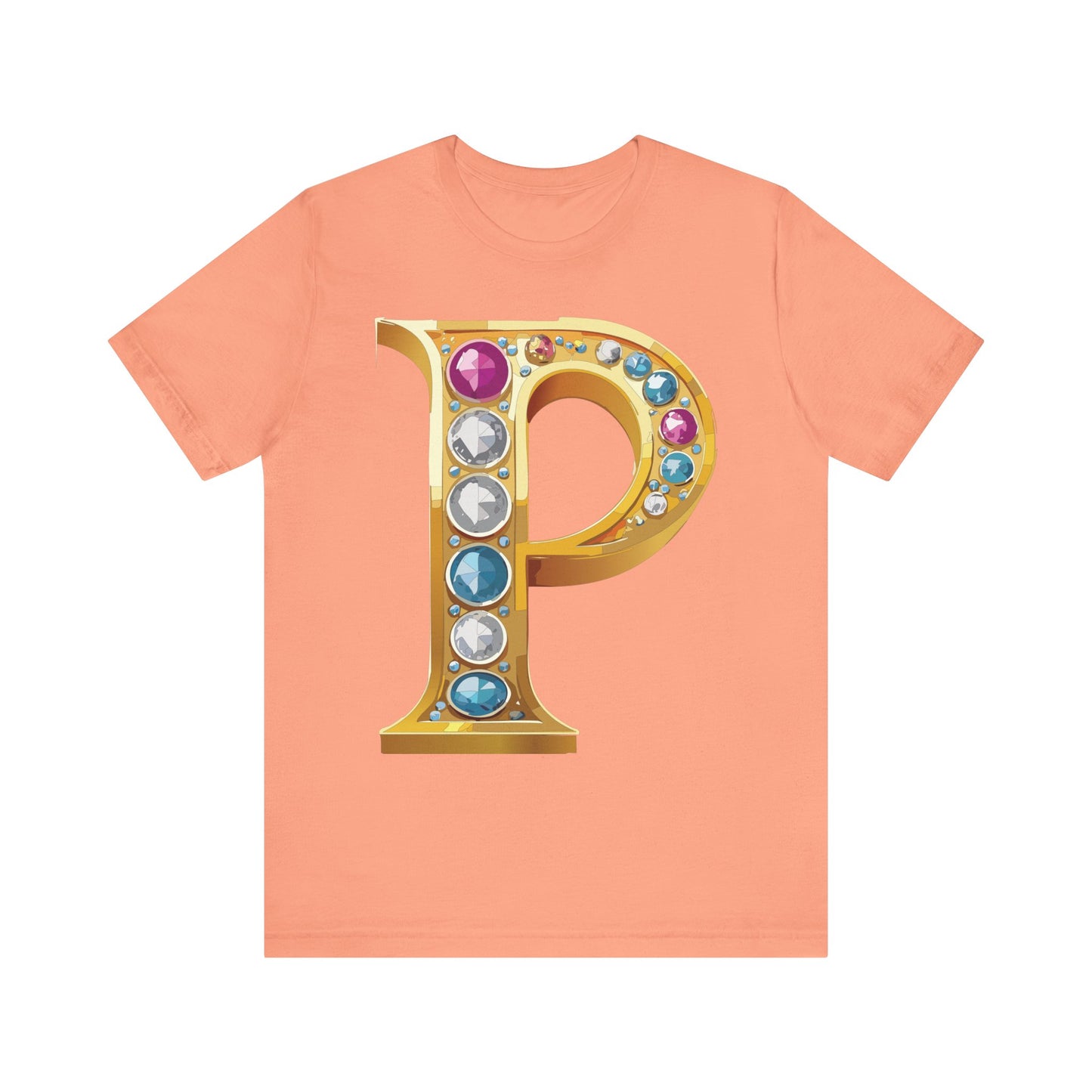 Letter Shirt, Shirt with Letters, Tee Shirt with Gold Letter, Shirt with Antique Letters