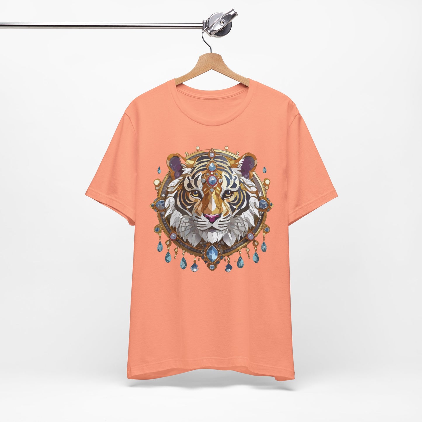 Animal Shirt, Shirt with Animal, Tee Shirt with Gold Animal Medal, Shirt with Antique Animal Medallion
