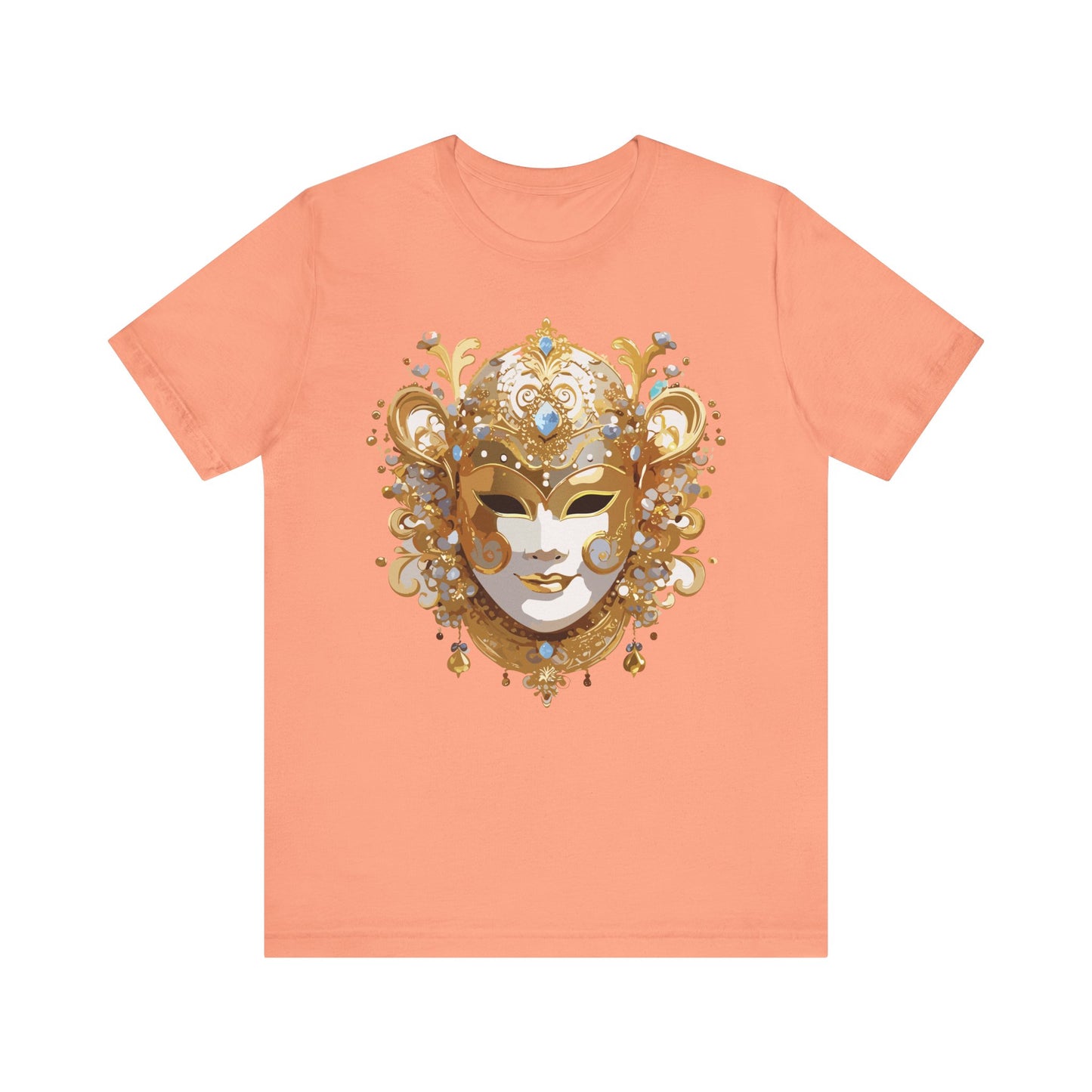 Mask Shirt, Shirt with Mask, Tee Shirt with Gold Face