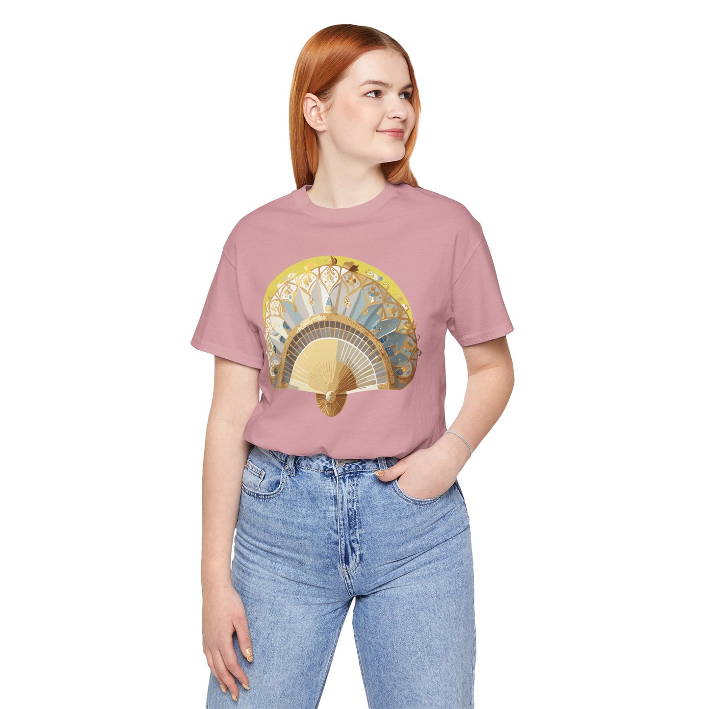 Fan shirt, Shirt with Fan, Tee Shirt with Gold Blower